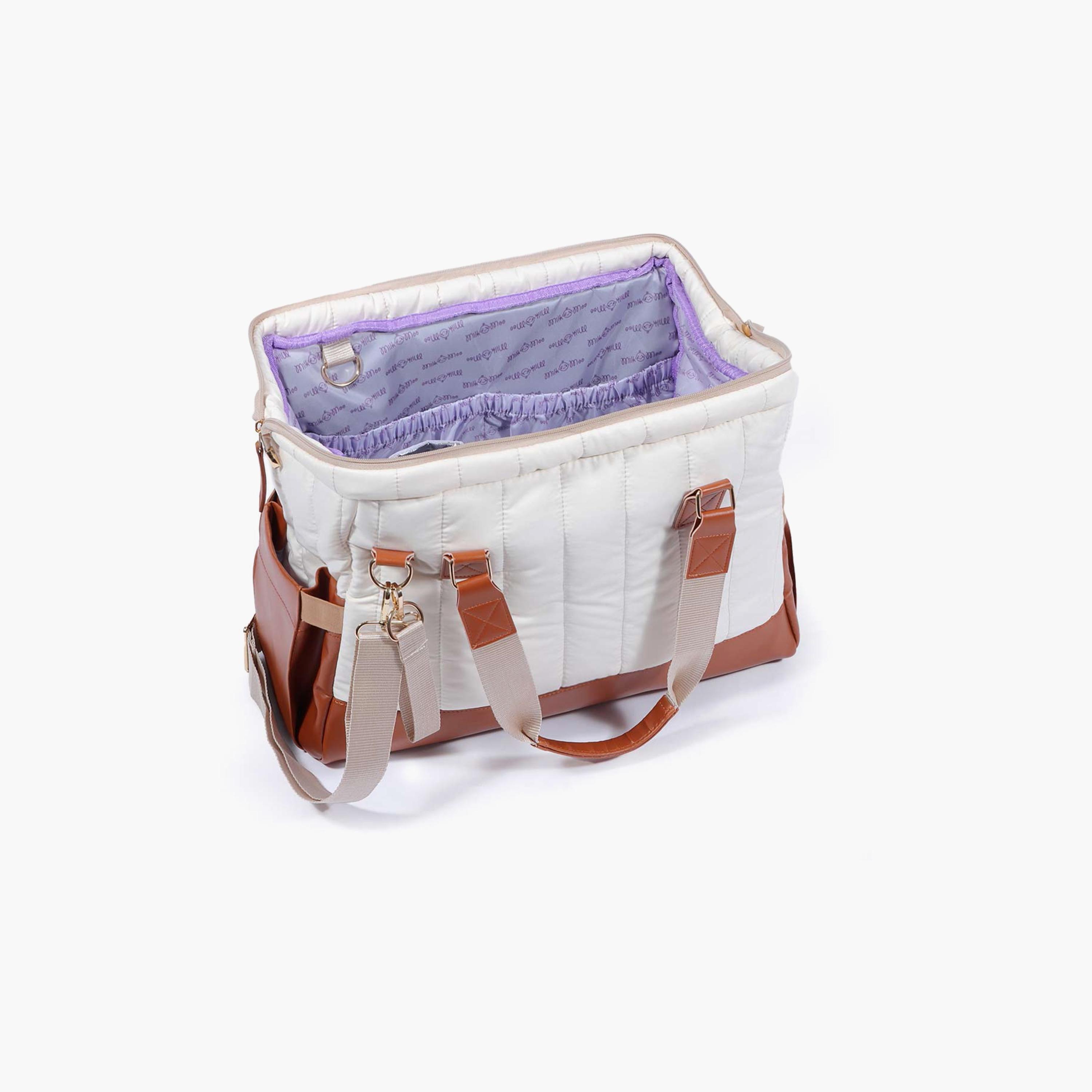 Milk&Moo Quilted Diaper Bag, Brown/Beige-baby-diapering-diaperbags-image-2
