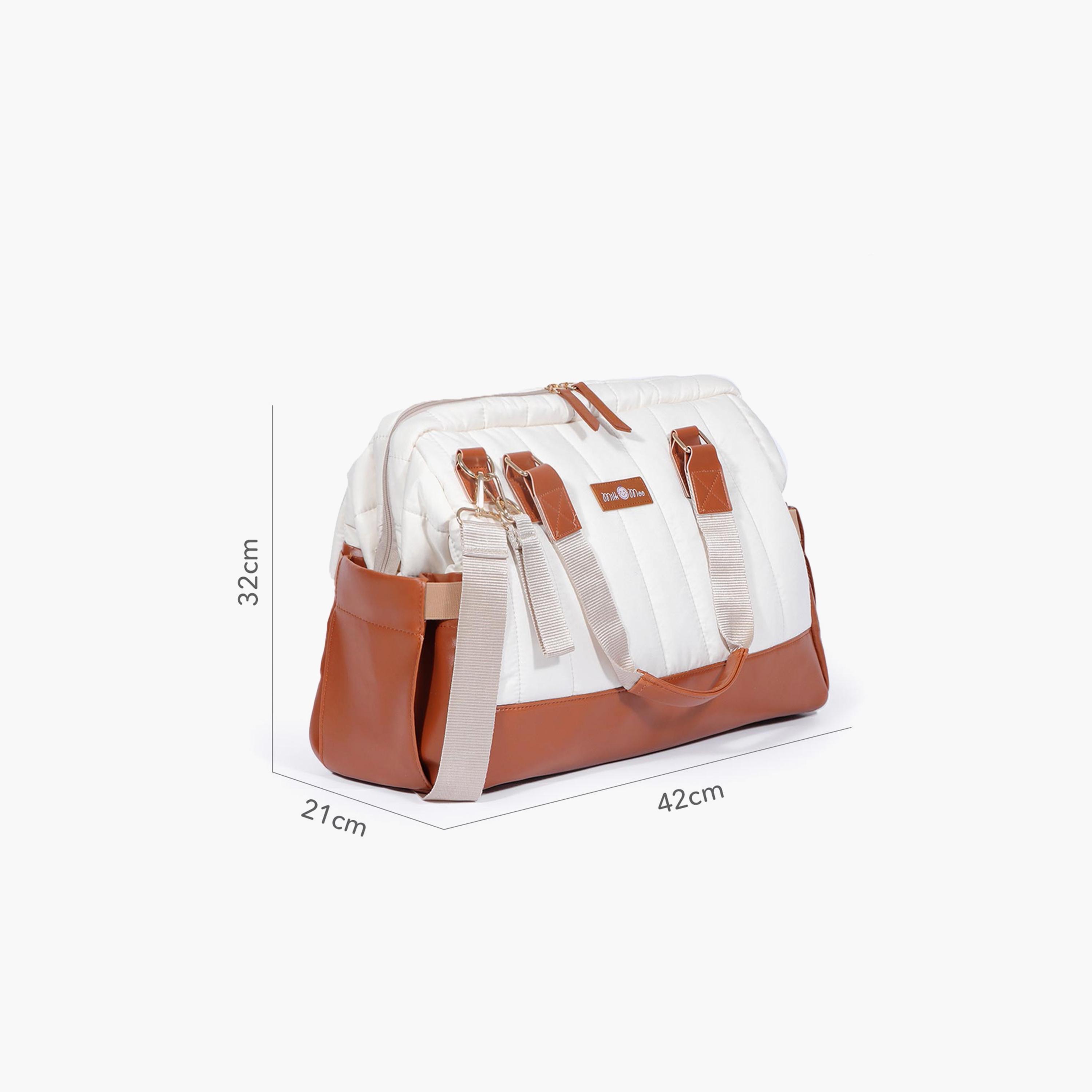 Milk&Moo Quilted Diaper Bag, Brown/Beige-baby-diapering-diaperbags-image-3
