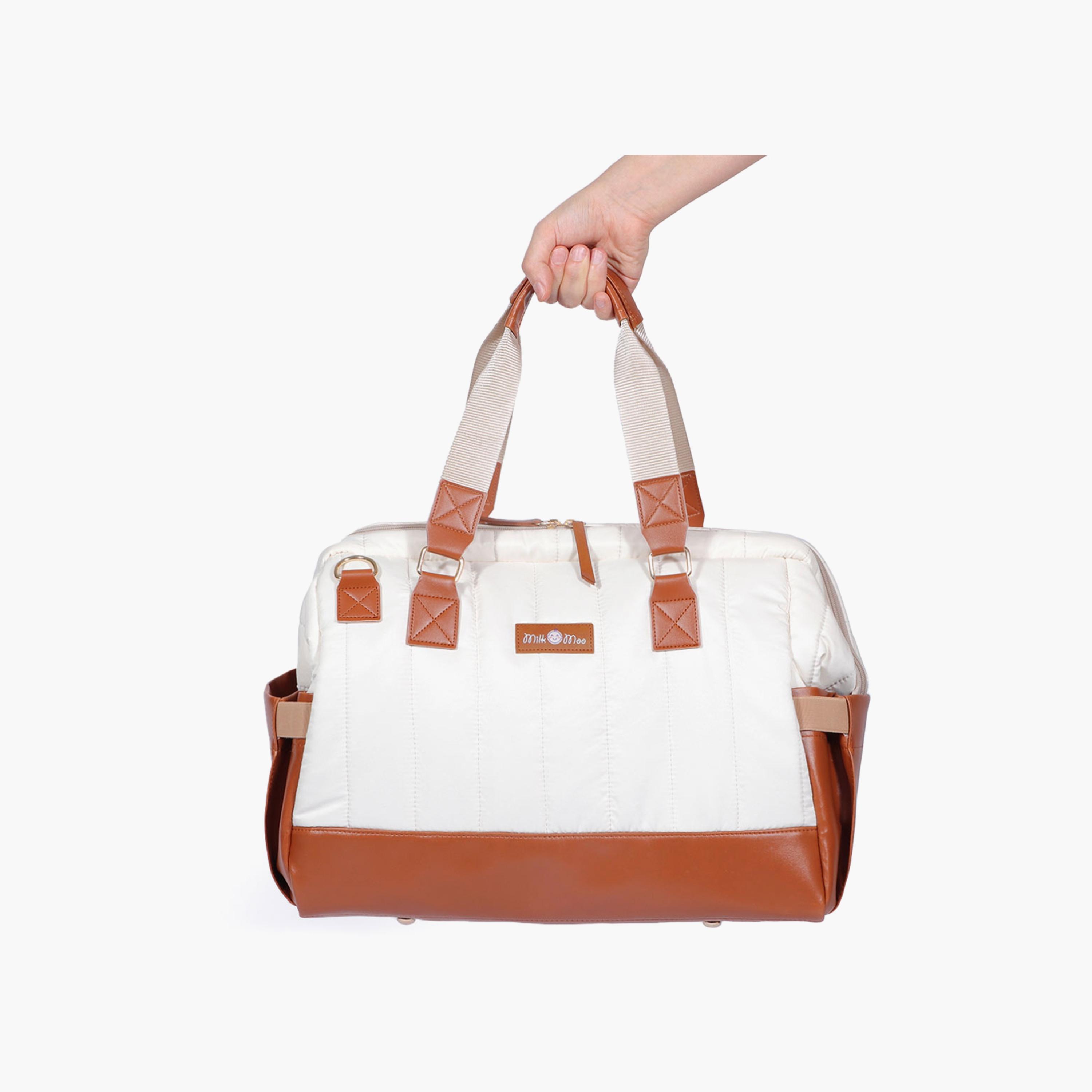 Milk&Moo Quilted Diaper Bag, Brown/Beige-baby-diapering-diaperbags-image-5