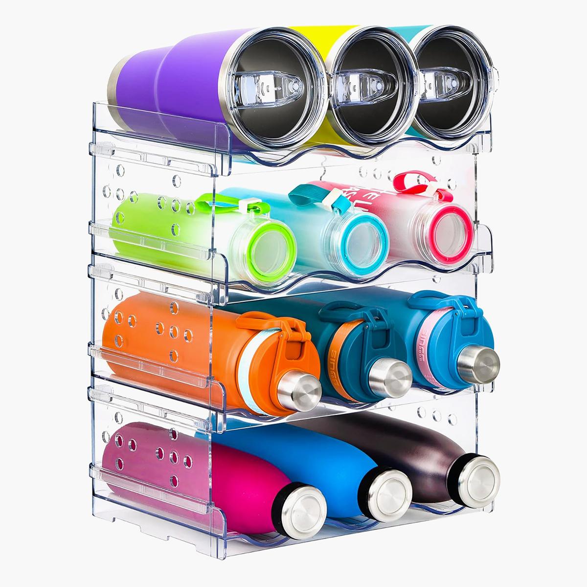 Quesera Stackable 4-Piece Water Bottle Organiser Set