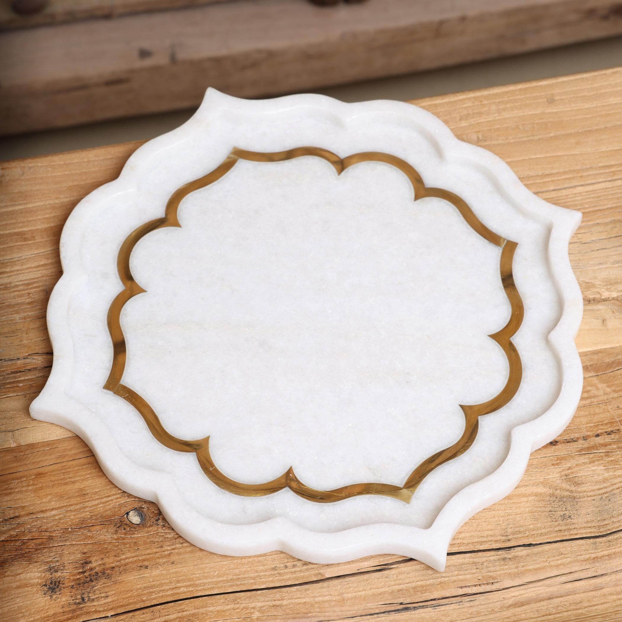 Quesera Madina Marvel Marble Serving Platter - 12 inches