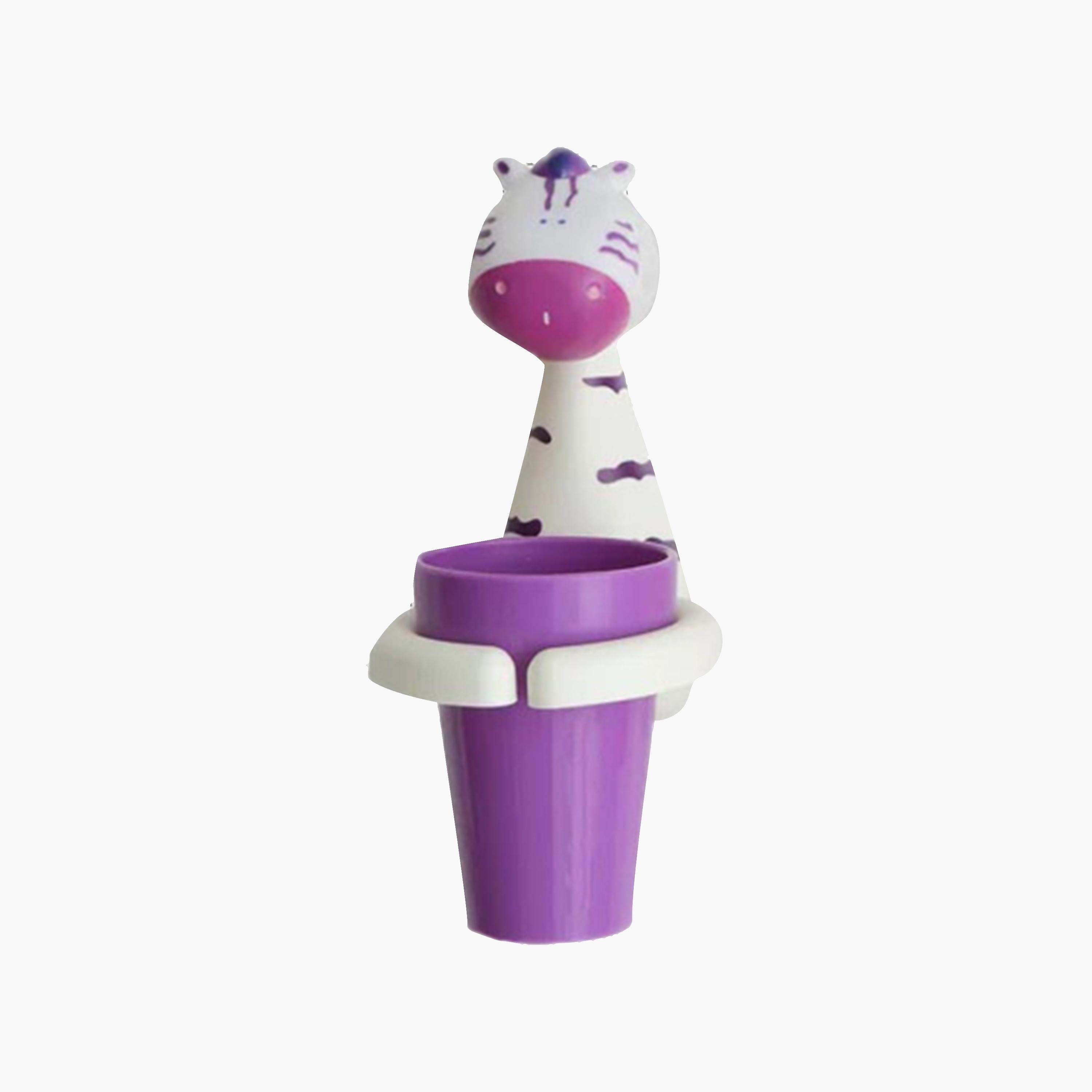 فرشاة أسنان وحامل أكواب من ليتل أنجل على شكل حيوان، حمار وحشي-baby-bathandcare-oralcare-image-1