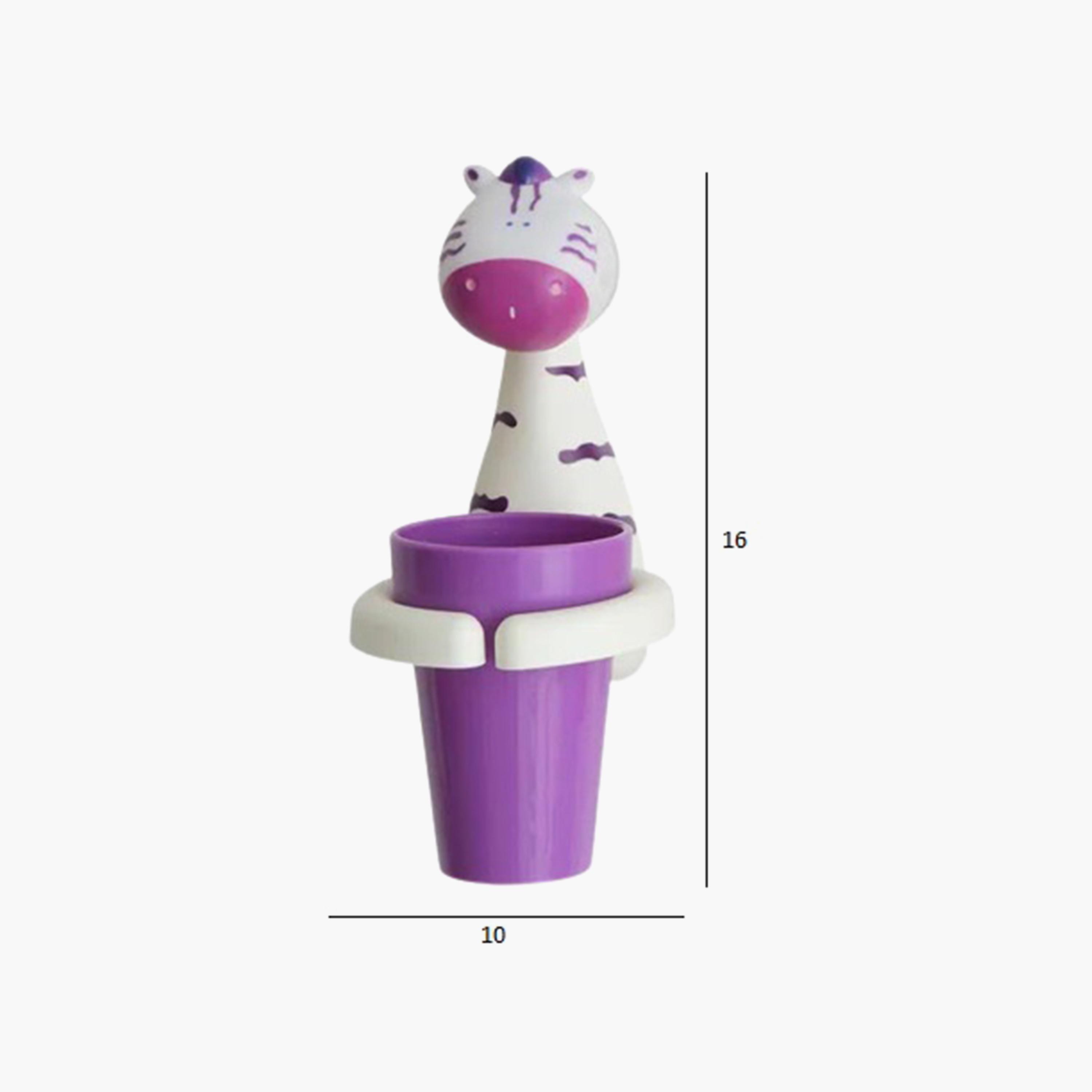 فرشاة أسنان وحامل أكواب من ليتل أنجل على شكل حيوان، حمار وحشي-baby-bathandcare-oralcare-image-2