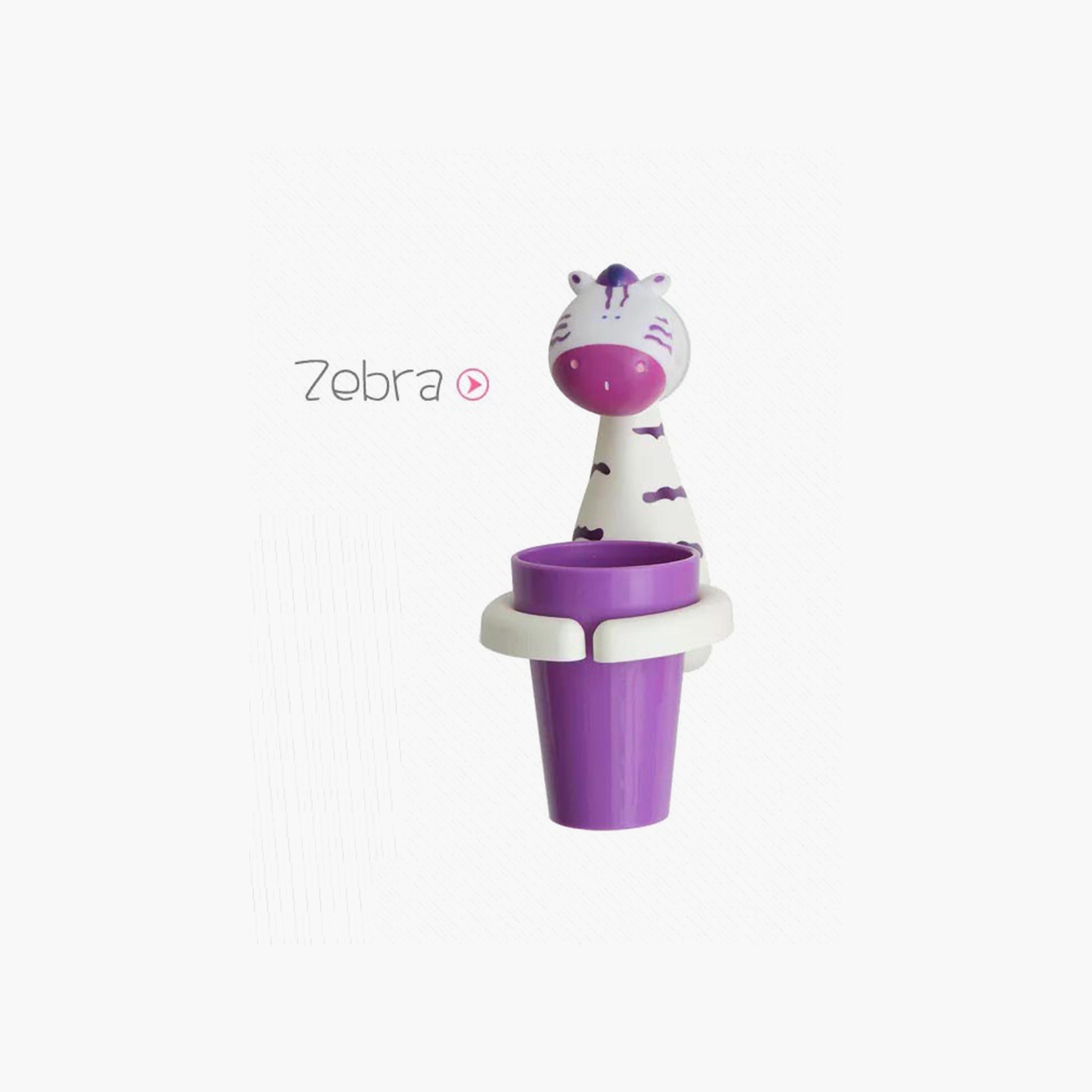 فرشاة أسنان وحامل أكواب من ليتل أنجل على شكل حيوان، حمار وحشي-baby-bathandcare-oralcare-image-3