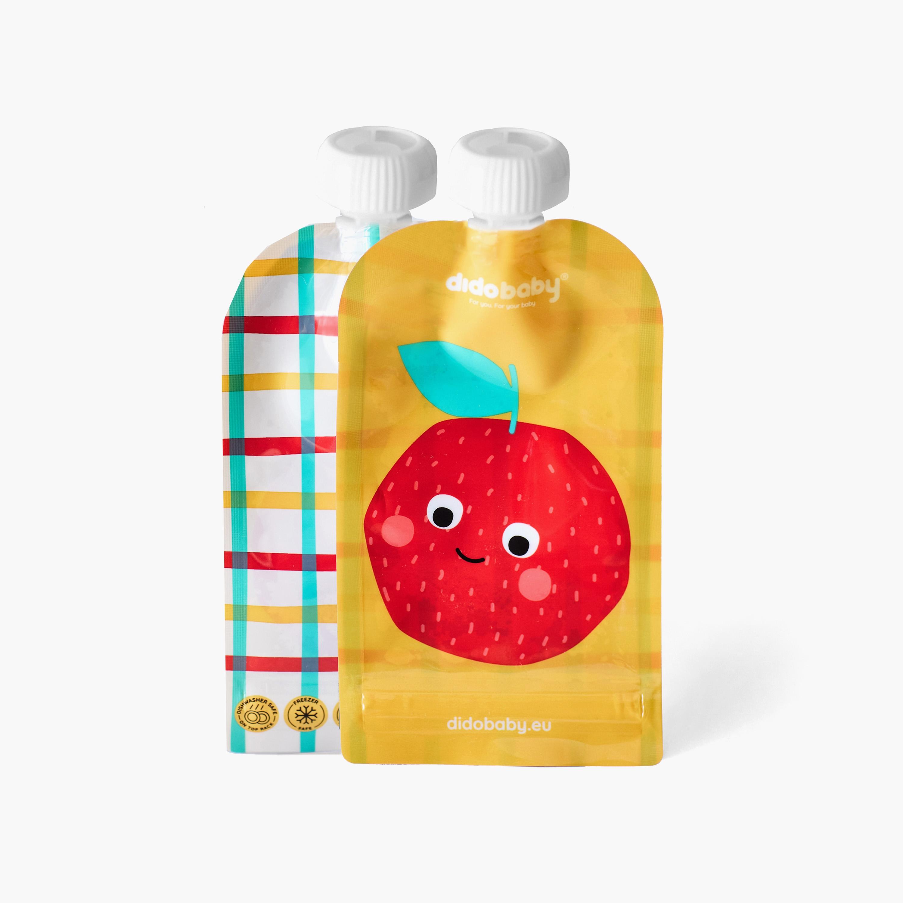 Didobaby 6-Piece Reusable Food Pouches, Fruits-baby-feeding-accessories-image-3