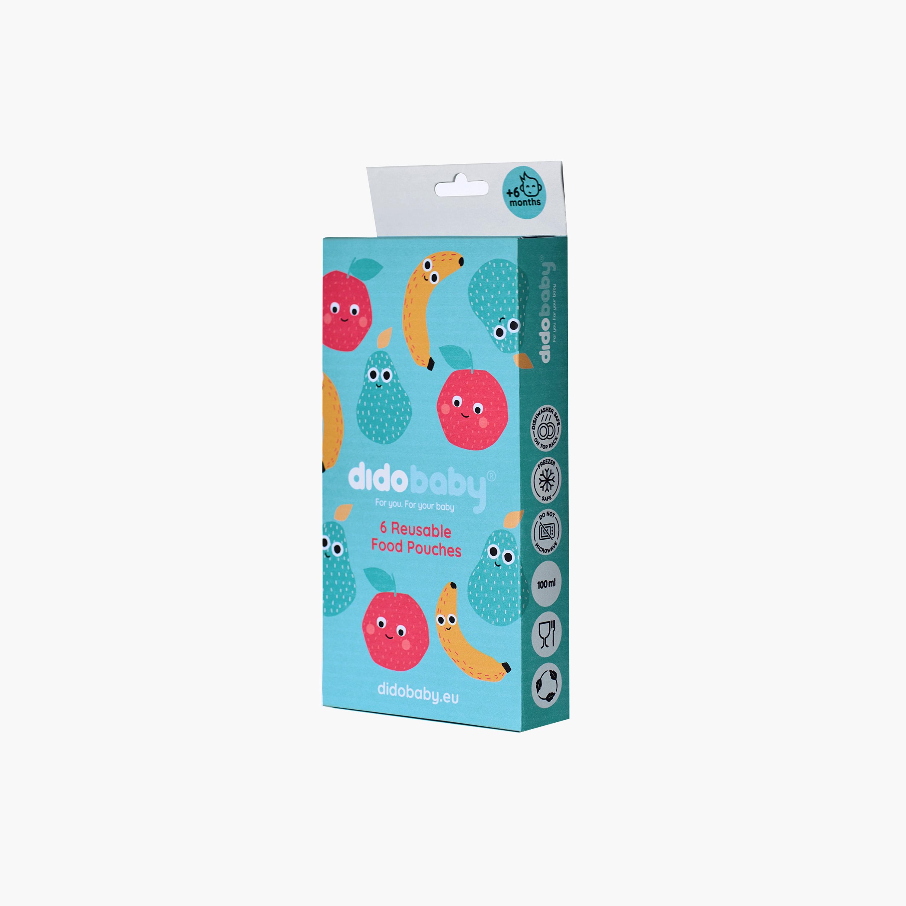 Didobaby 6-Piece Reusable Food Pouches, Fruits-baby-feeding-accessories-image-5