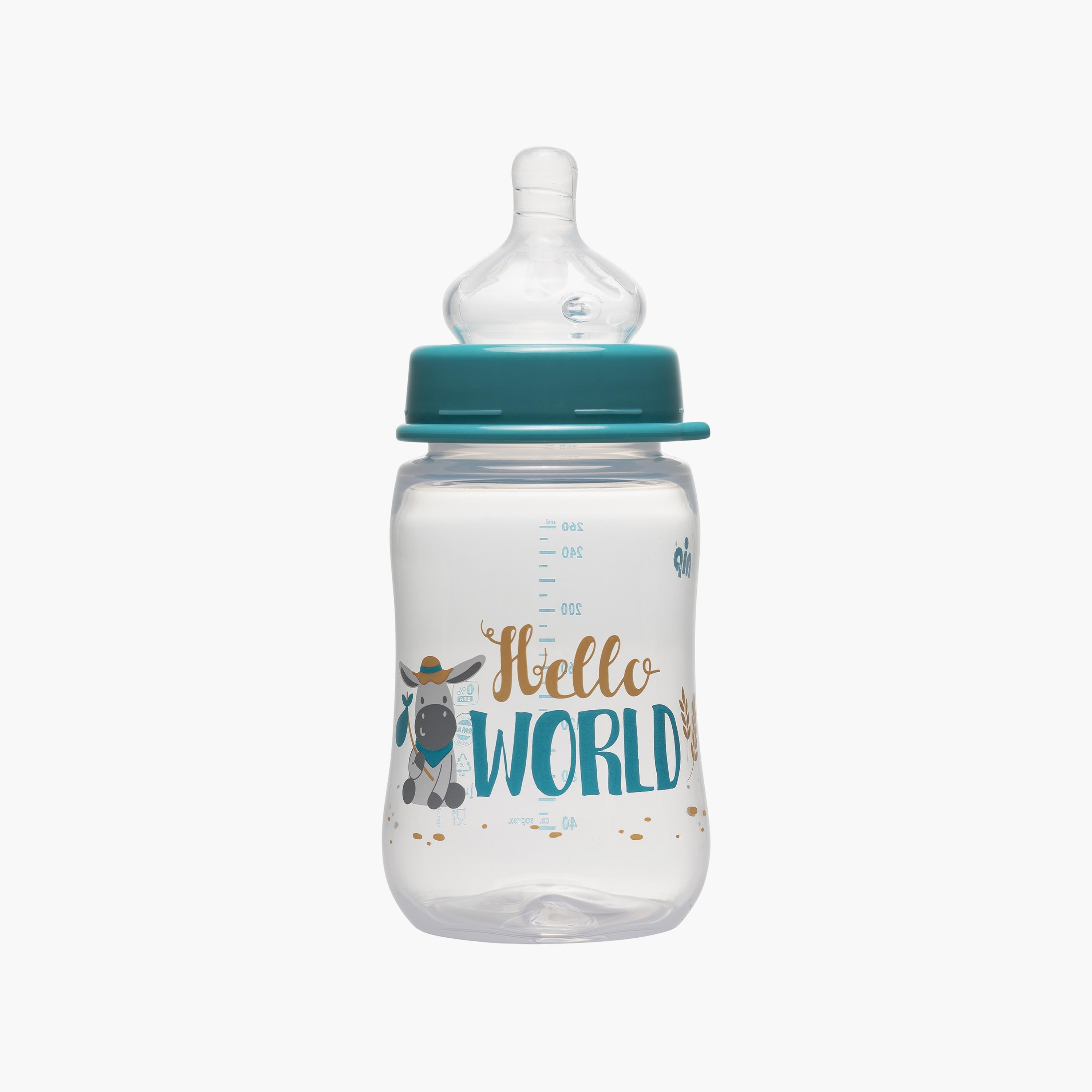 Nip Wide Neck PP Bottle, Blue - 260 ML-baby-feeding-feedingbottles-bottlesandteats-image-2