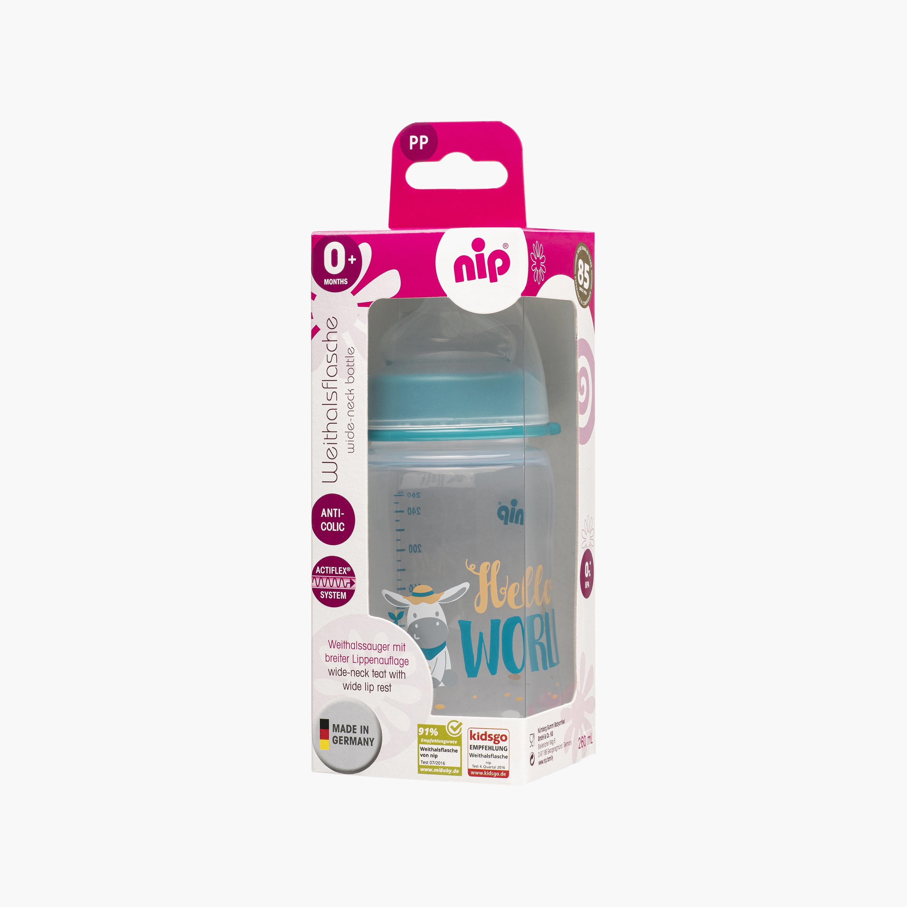 Nip Wide Neck PP Bottle, Blue - 260 ML-baby-feeding-feedingbottles-bottlesandteats-image-4
