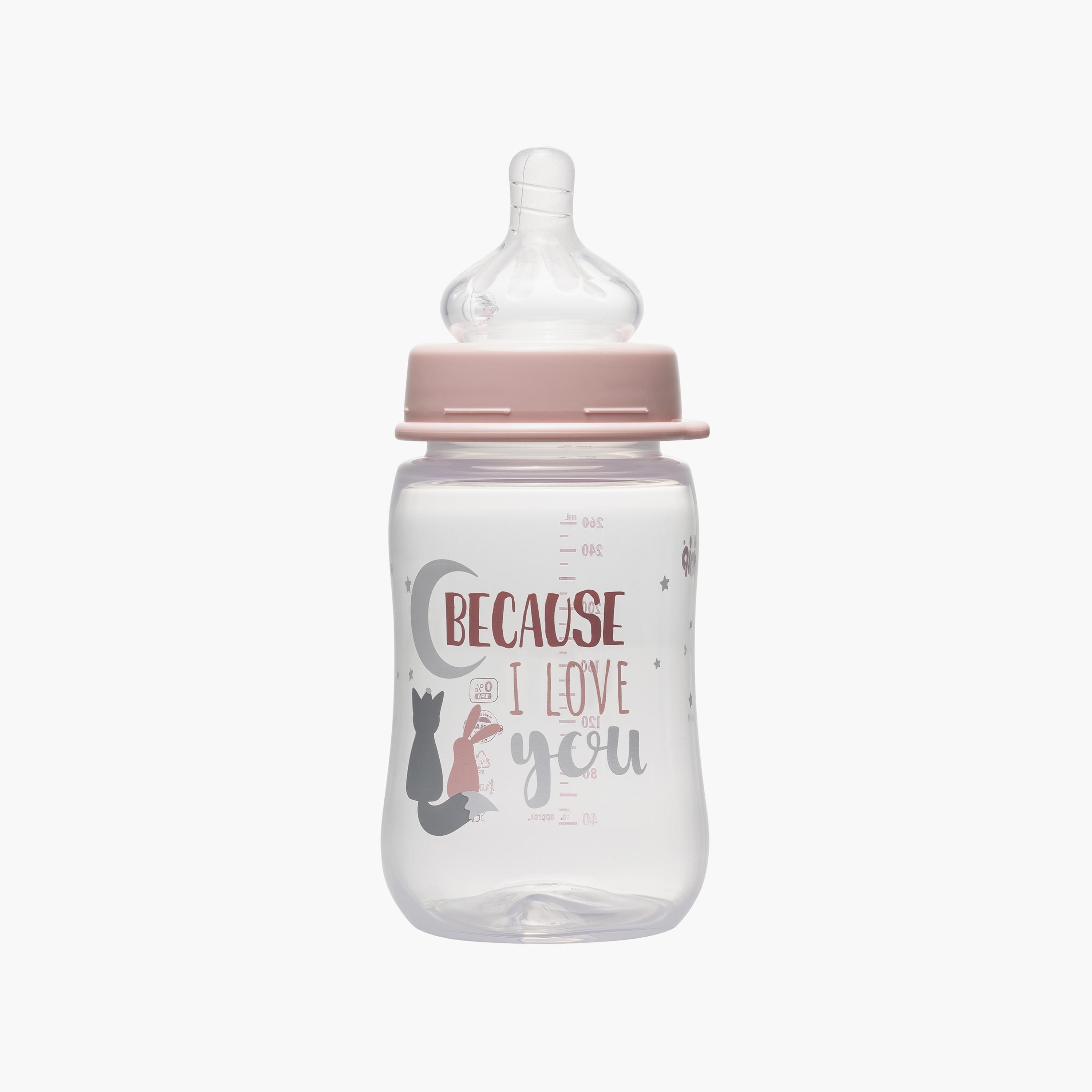 Nip Wide Neck PP Bottle, Pink - 260 ML-baby-feeding-feedingbottles-bottlesandteats-image-2