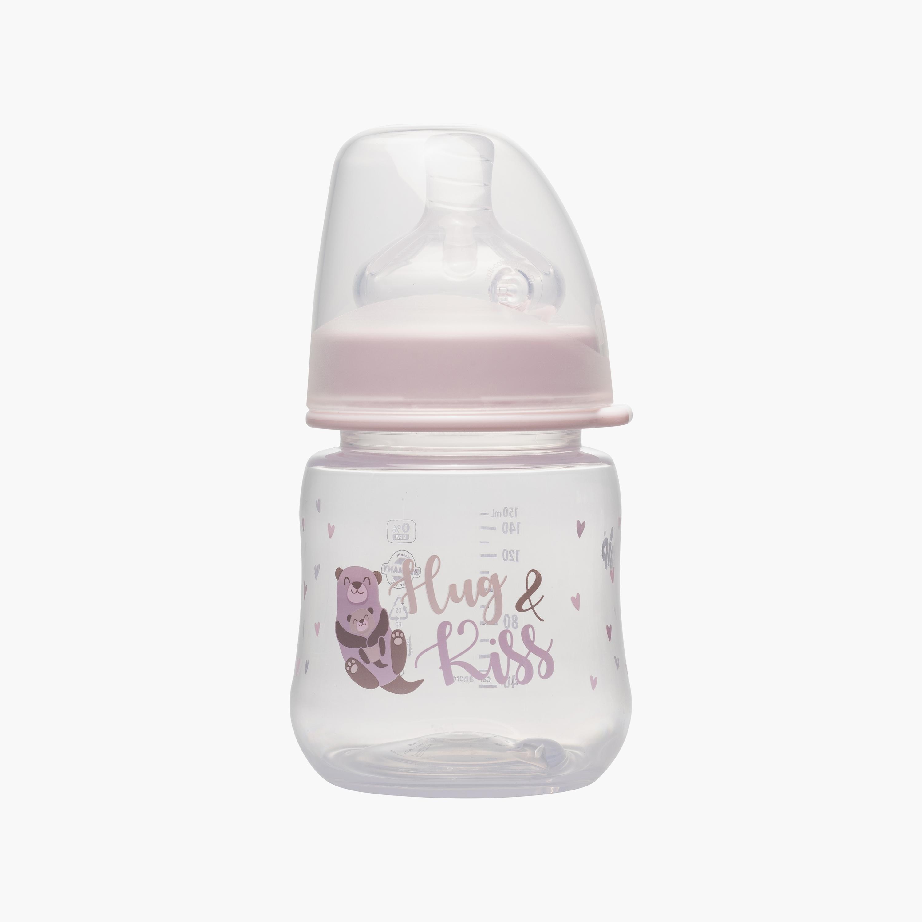 Nip Wide Neck PP Bottle, Hug & Kiss - 150 ML-baby-feeding-feedingbottles-bottlesandteats-image-1