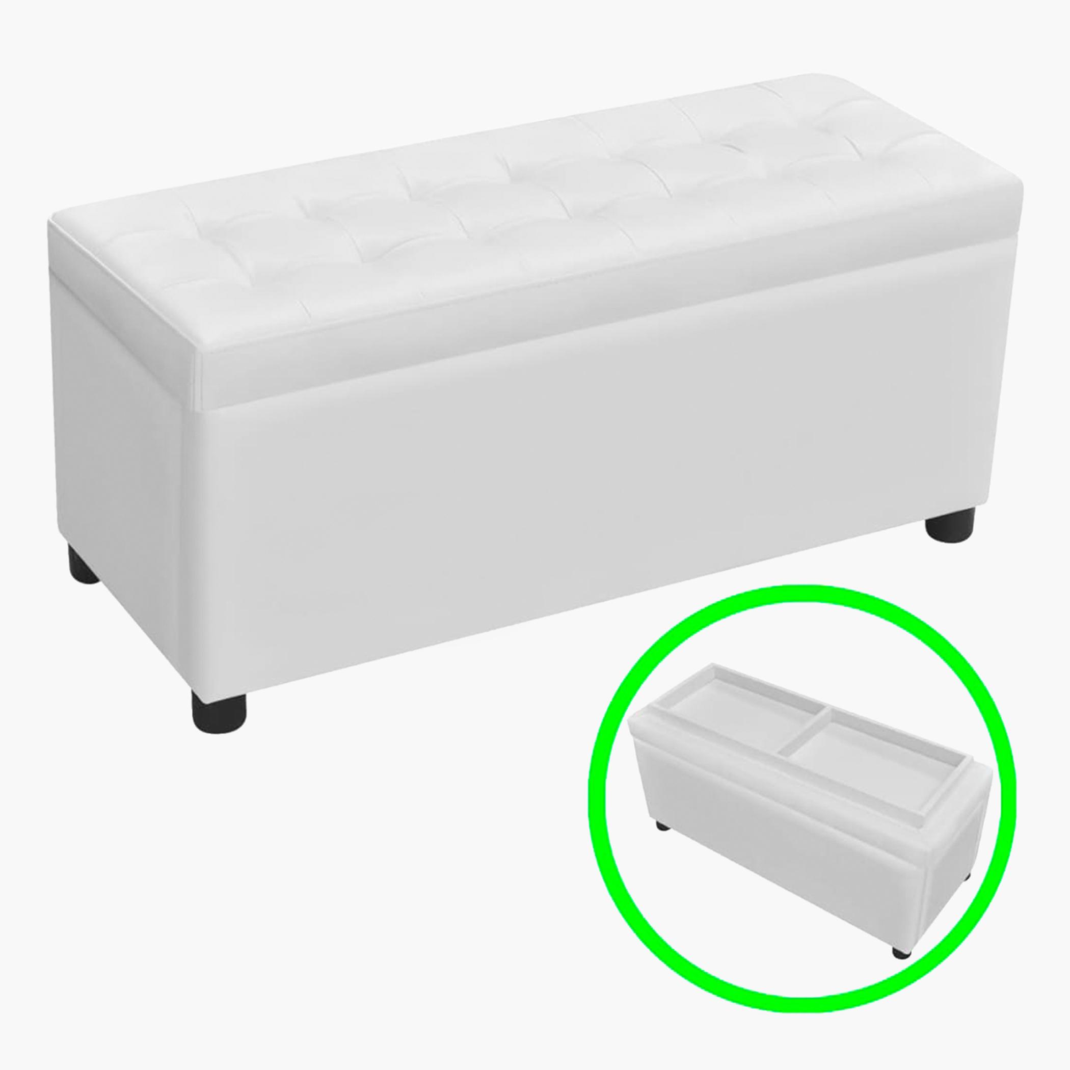 VidaXL Faux Leather Ottoman with Storage