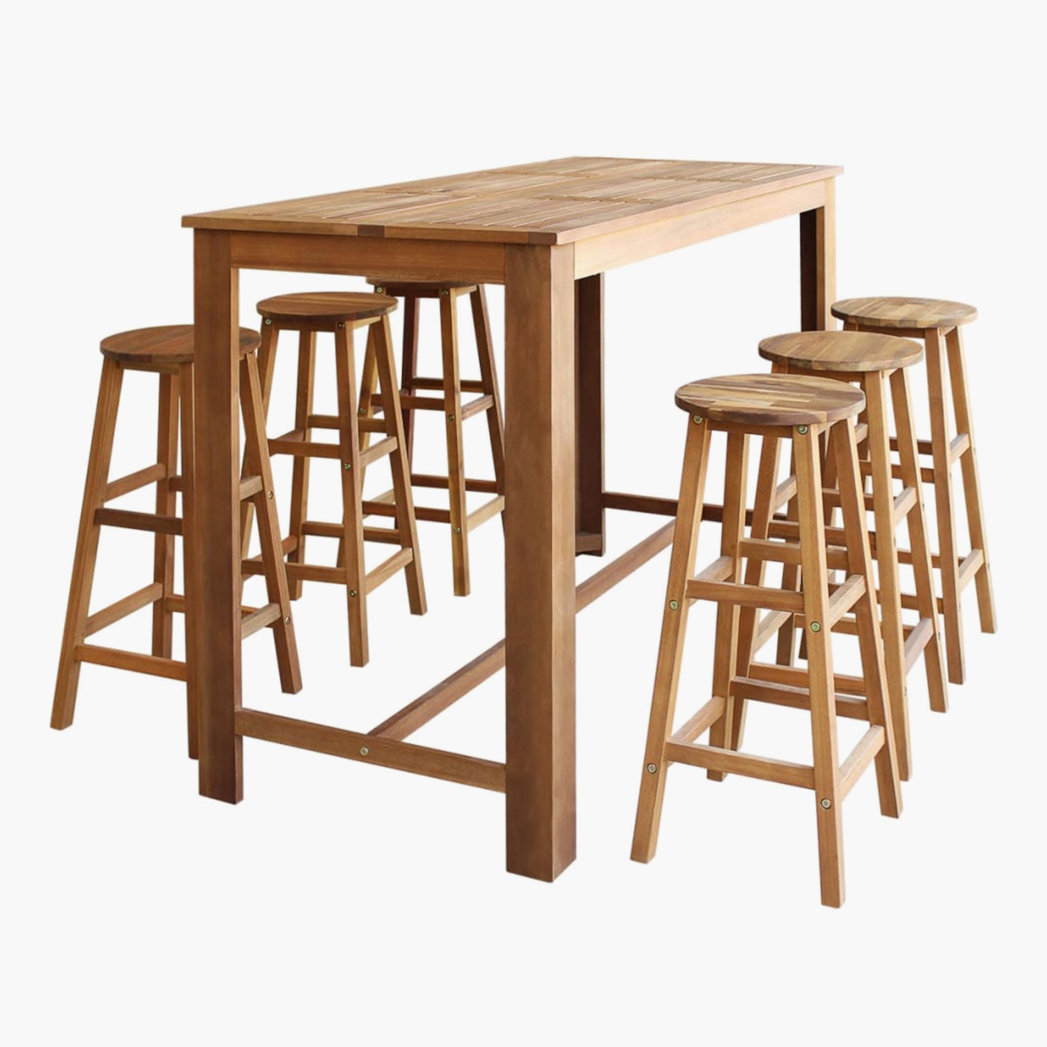 VidaXL 7-Piece Bar Table and Stool Set