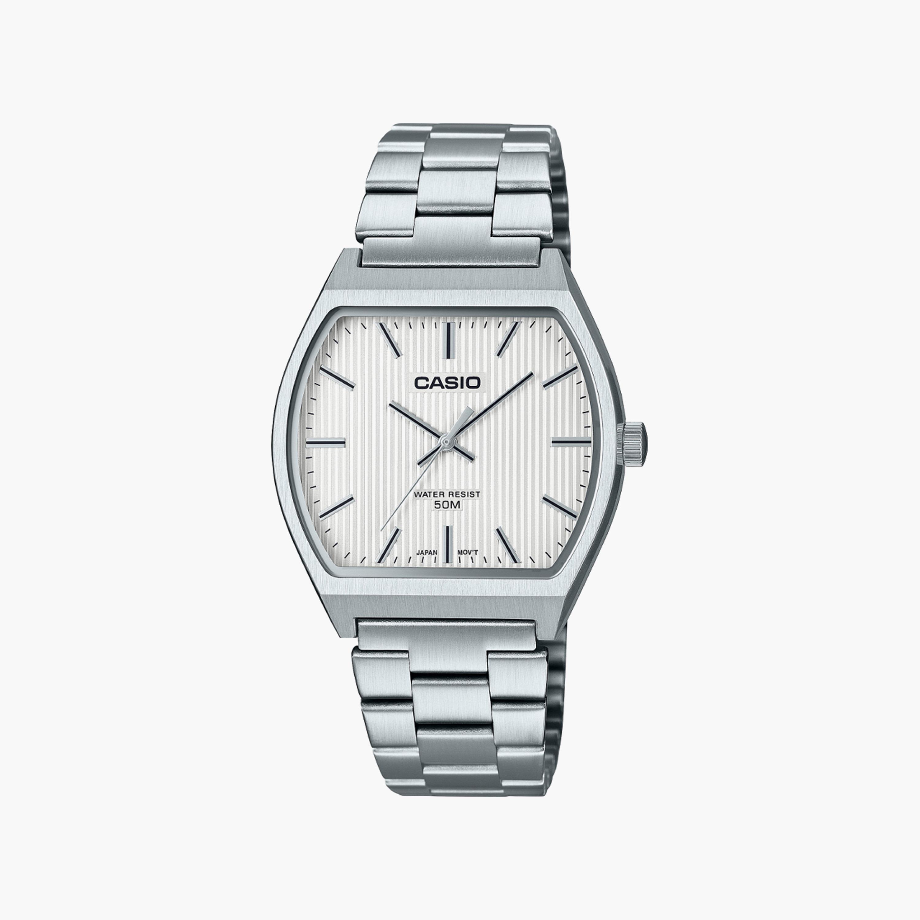Casio Silver Analog Stainless Steel Strap Watch | MTP-B140D-7AVDF-men-watchesandjewellery-watches-image-1