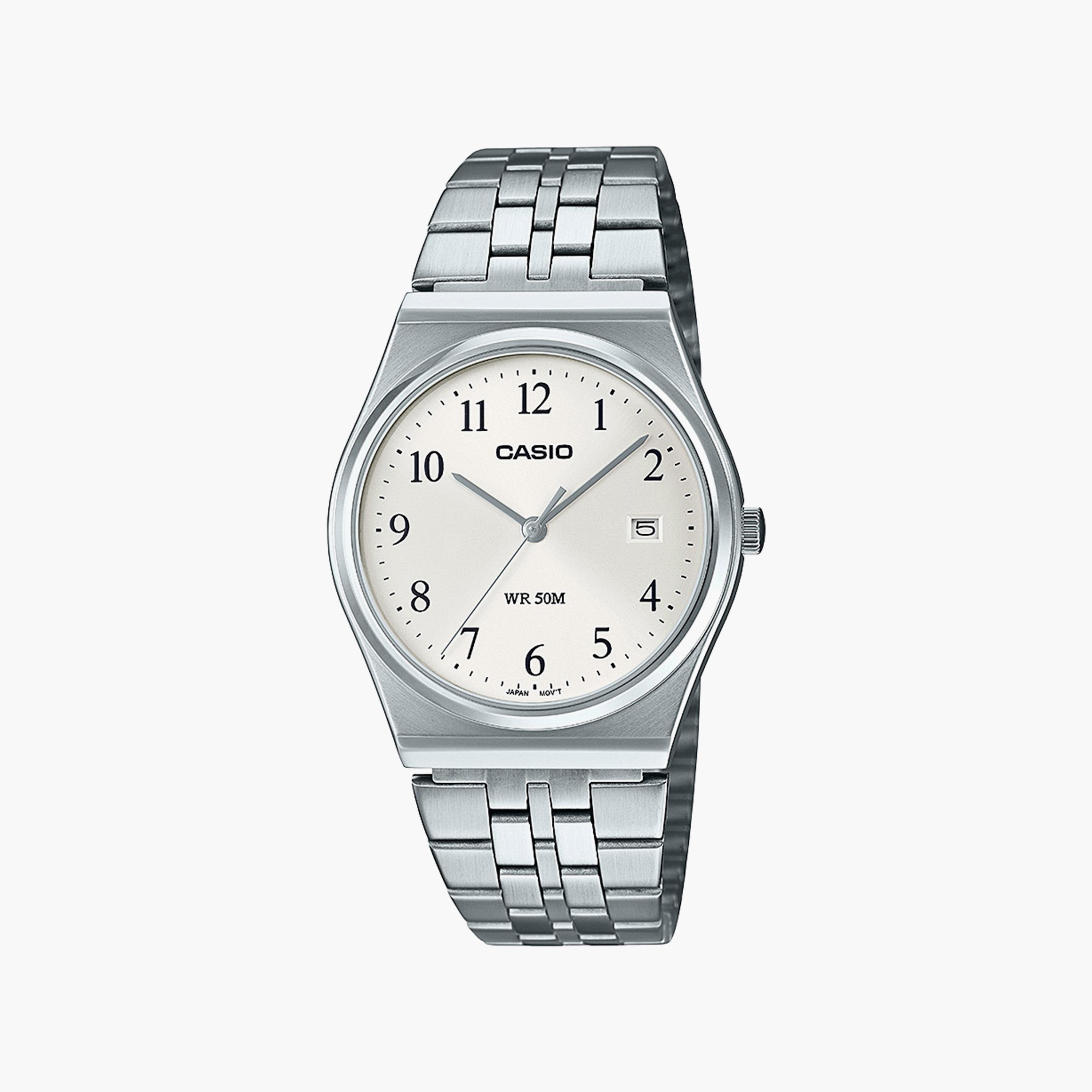 Casio Silver Analog Stainless Steel Strap Watch | MTP-B145D-7BVDF | 36 MM-men-watchesandjewellery-watches-image-1