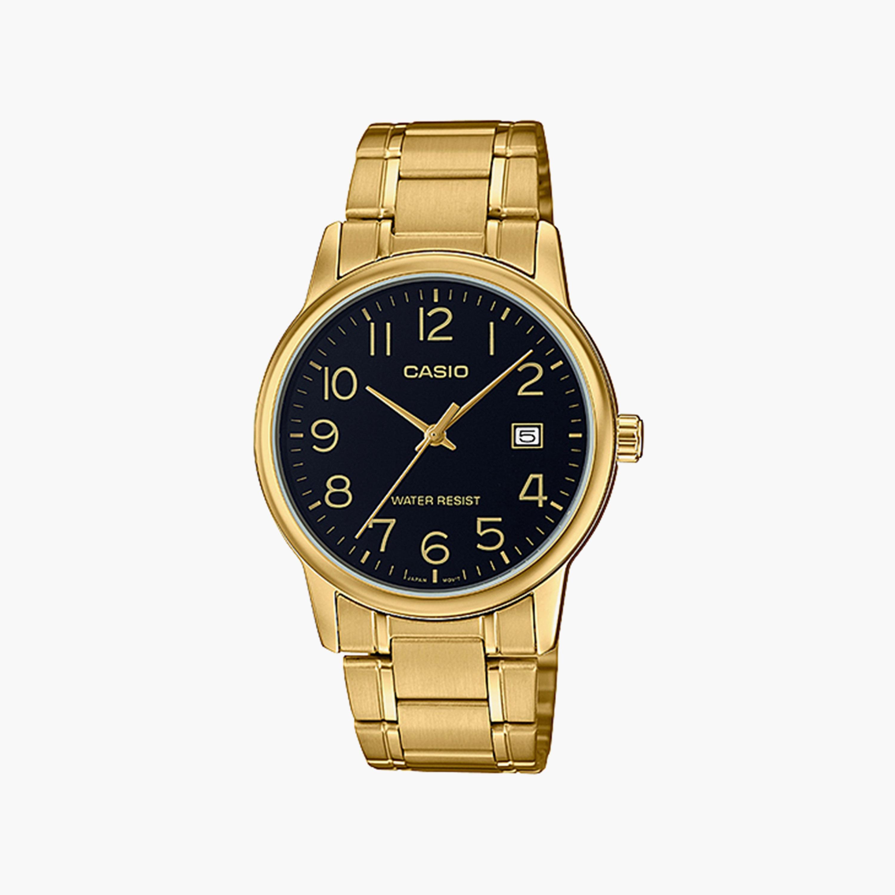 Casio Gold Analog Stainless Steel Strap Watch | MTP-V002G-1BUDF | 37 MM-men-watchesandjewellery-watches-image-1