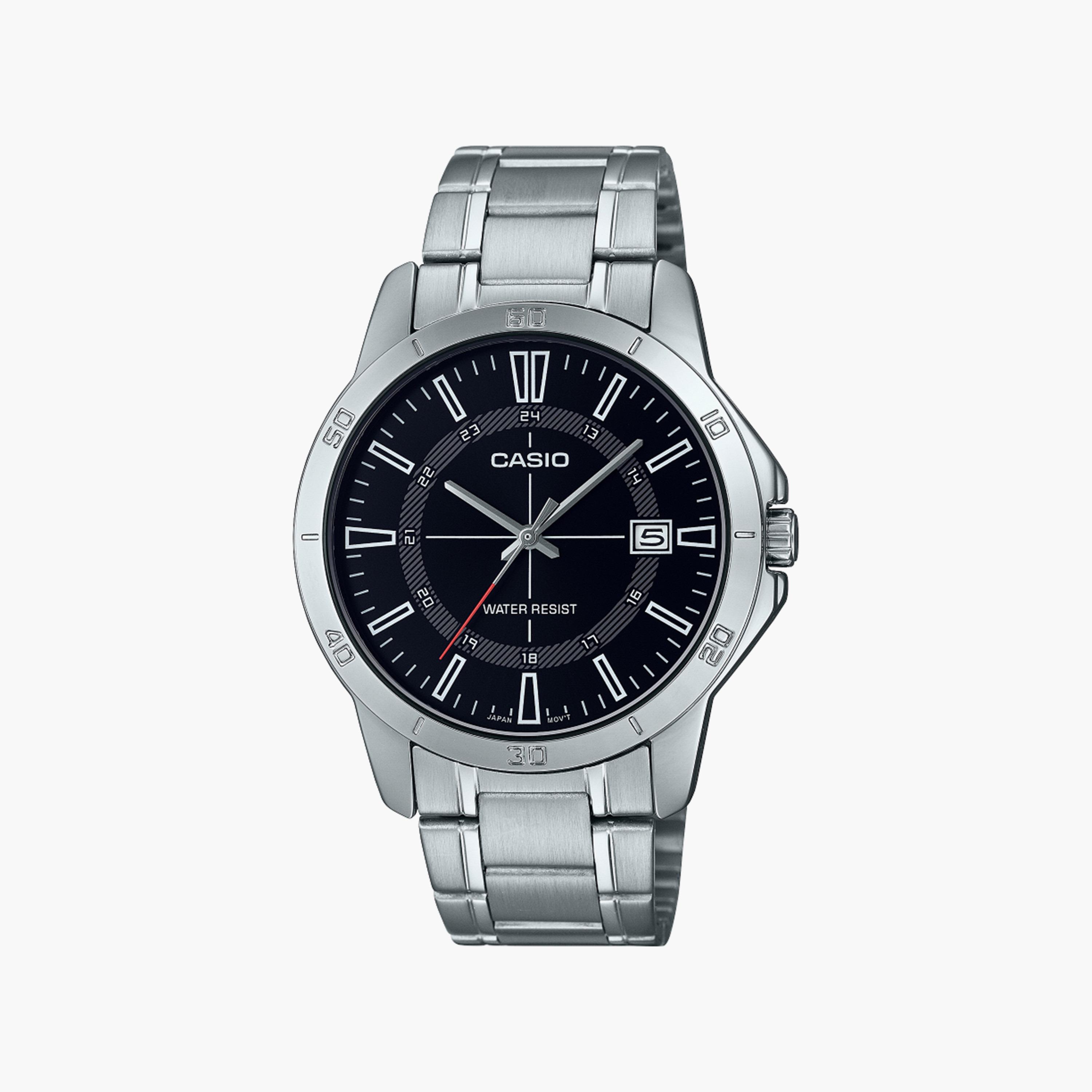 ساعة كاسيو للرجال بلون فضي مع انالوج بسوار ستانلس ستيل | MTP-V004D-1CUDF-men-watchesandjewellery-watches-image-1