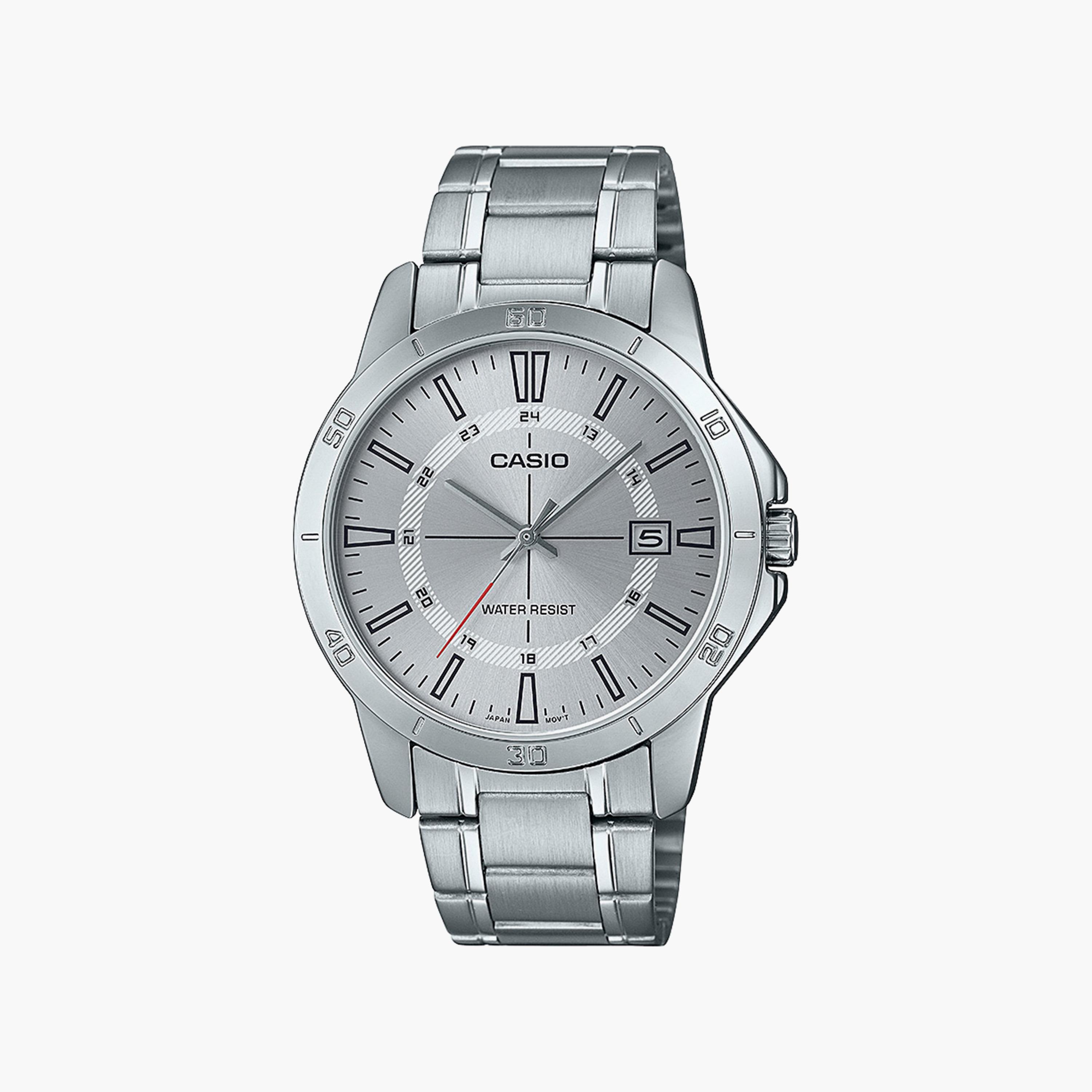 Casio Men's Silver Analog Stainless Steel Strap Watch | MTP-V004D-7CUDF | 41 MM-men-watchesandjewellery-watches-image-1