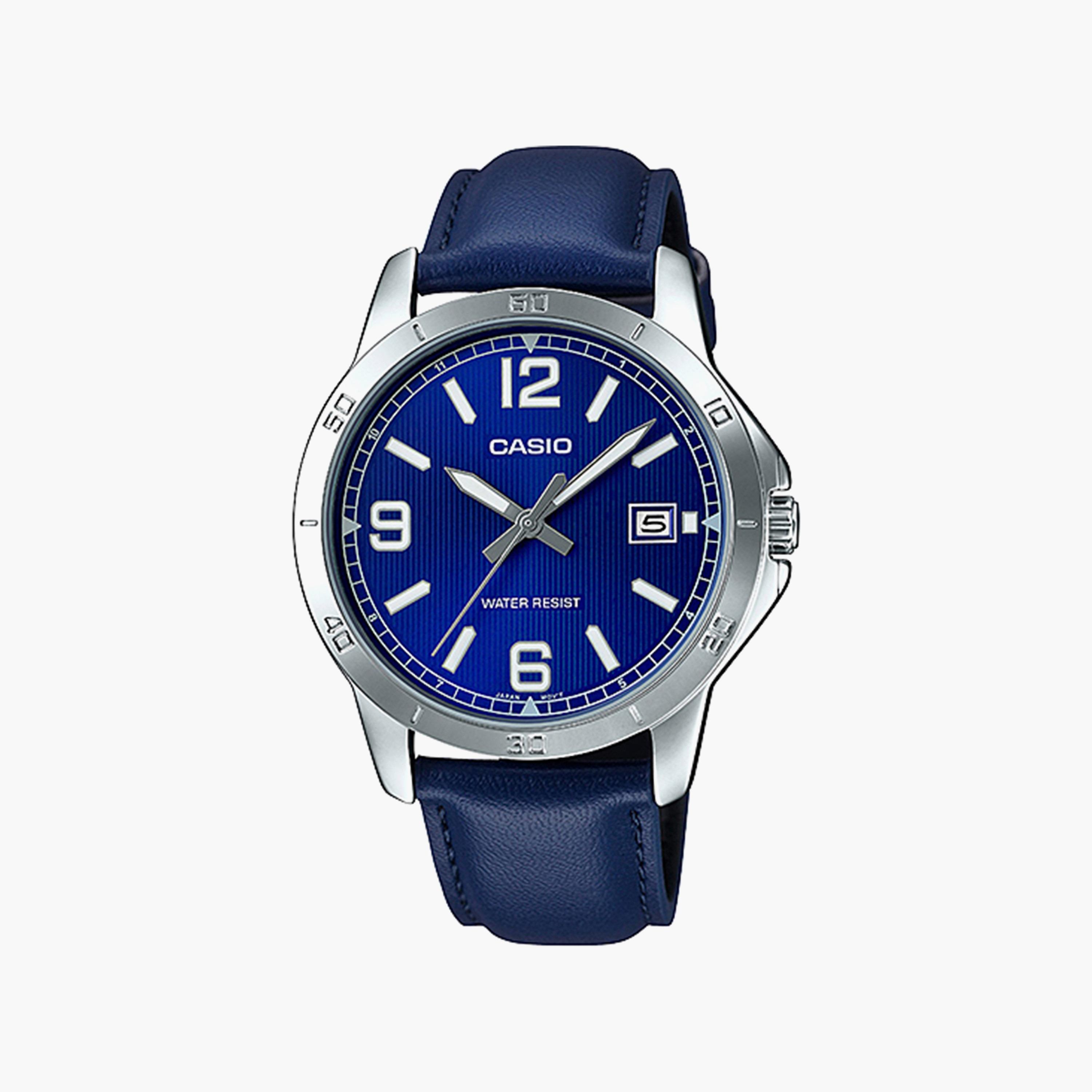 Casio Men's Blue Analog Leather Strap Watch | MTP-V004L-2BUDF | 41 MM-men-watchesandjewellery-watches-image-1