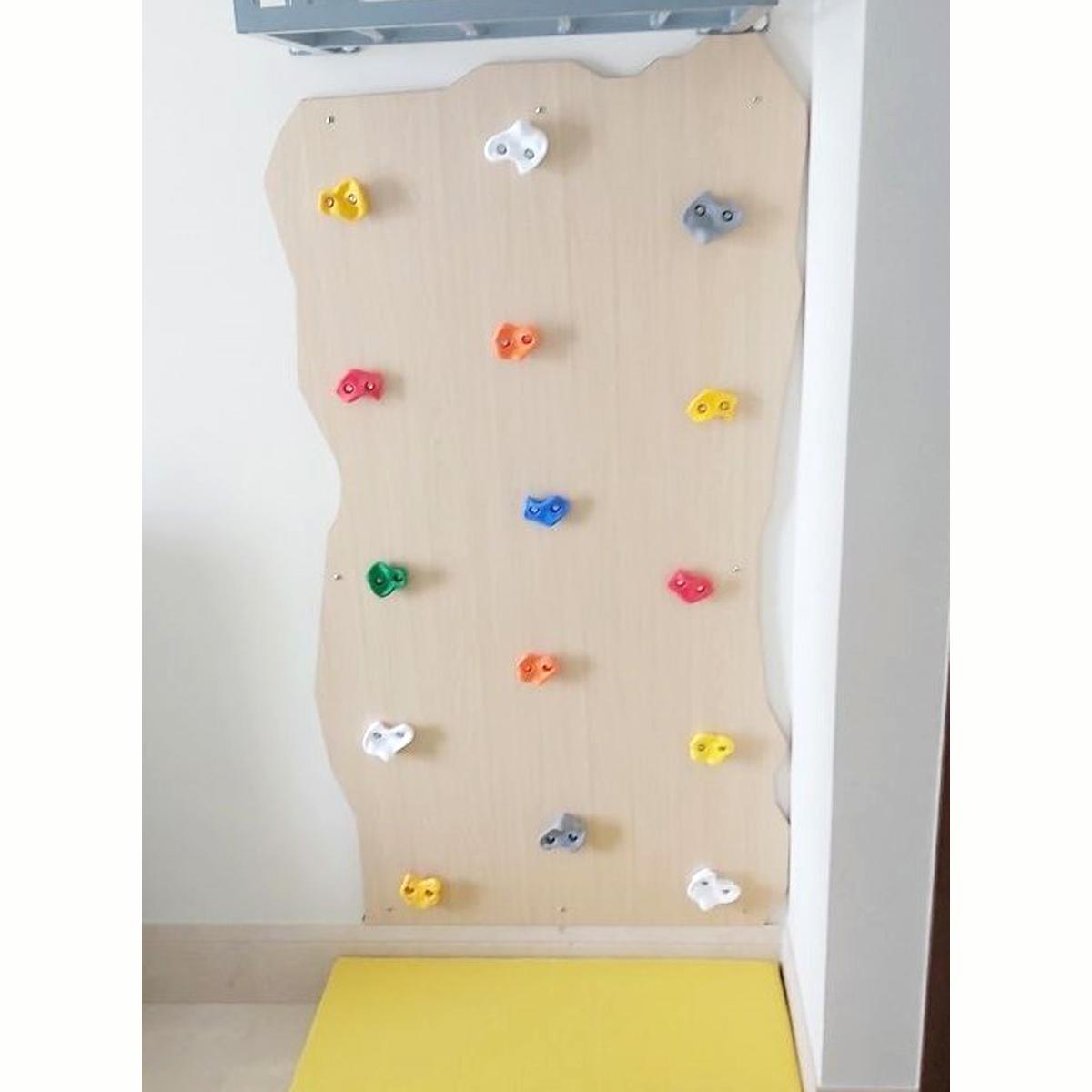 Moon Kids Rock Face Climbing Wall with Monkey Bar - 120x240 cm