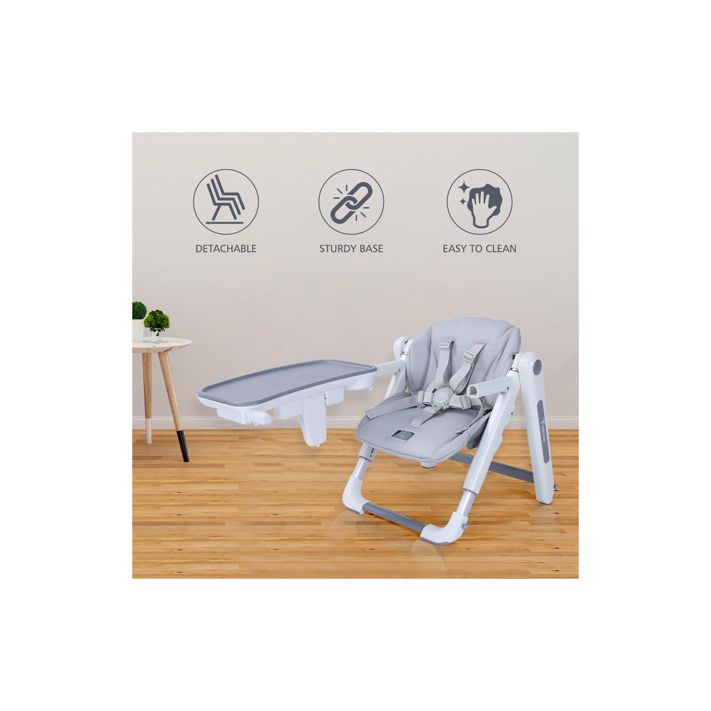 Teknum 3-IN-1 Kids Foldable Dining Booster Chair, Grey-baby-feeding-highchairsandboosters-image-7