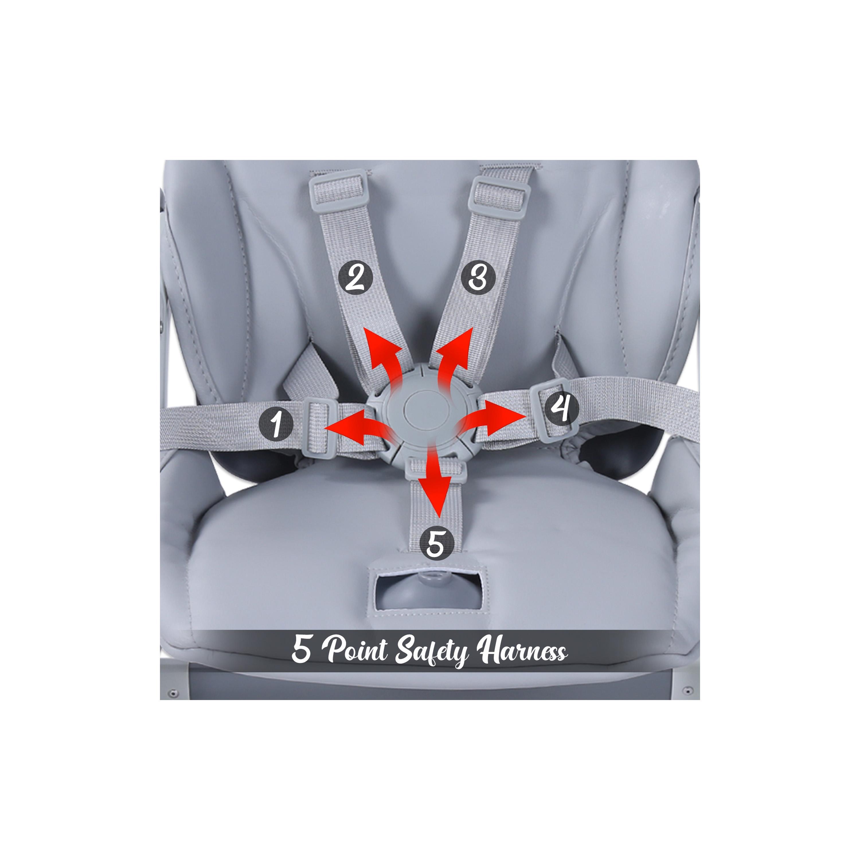 Teknum 3-IN-1 Kids Foldable Dining Booster Chair, Grey-baby-feeding-highchairsandboosters-image-9