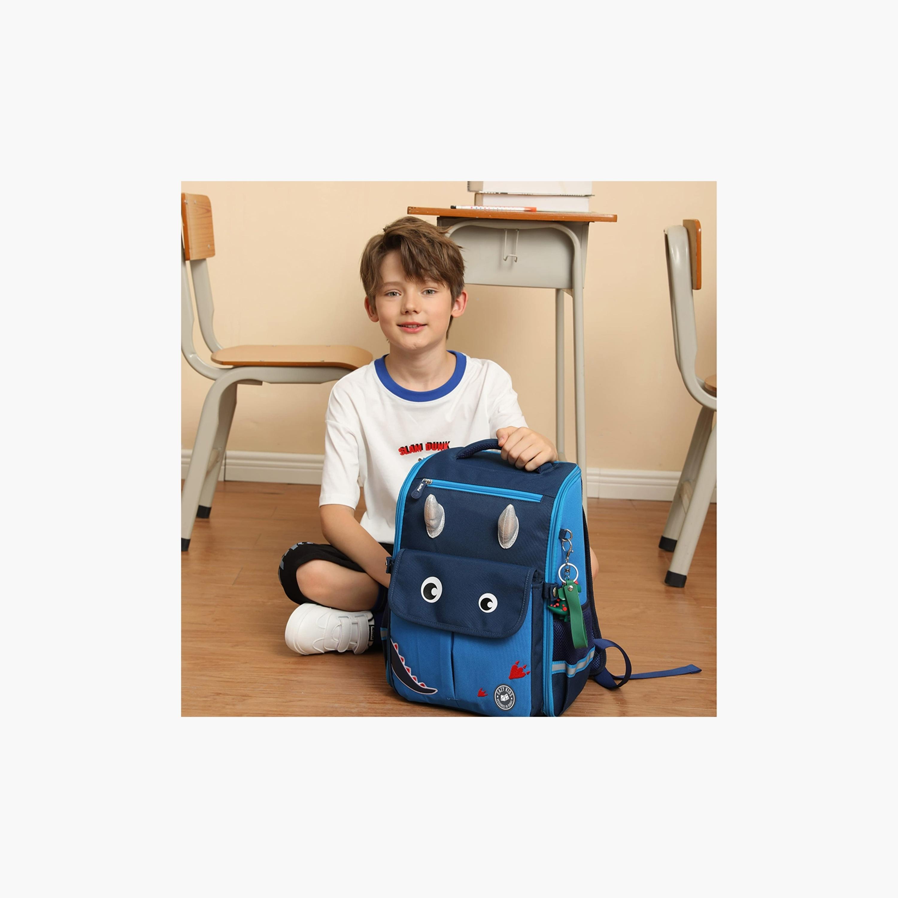 Eazy Kids Dinosaur School Bag, Blue-school-bagsandbackpacks-backpacks-image-2
