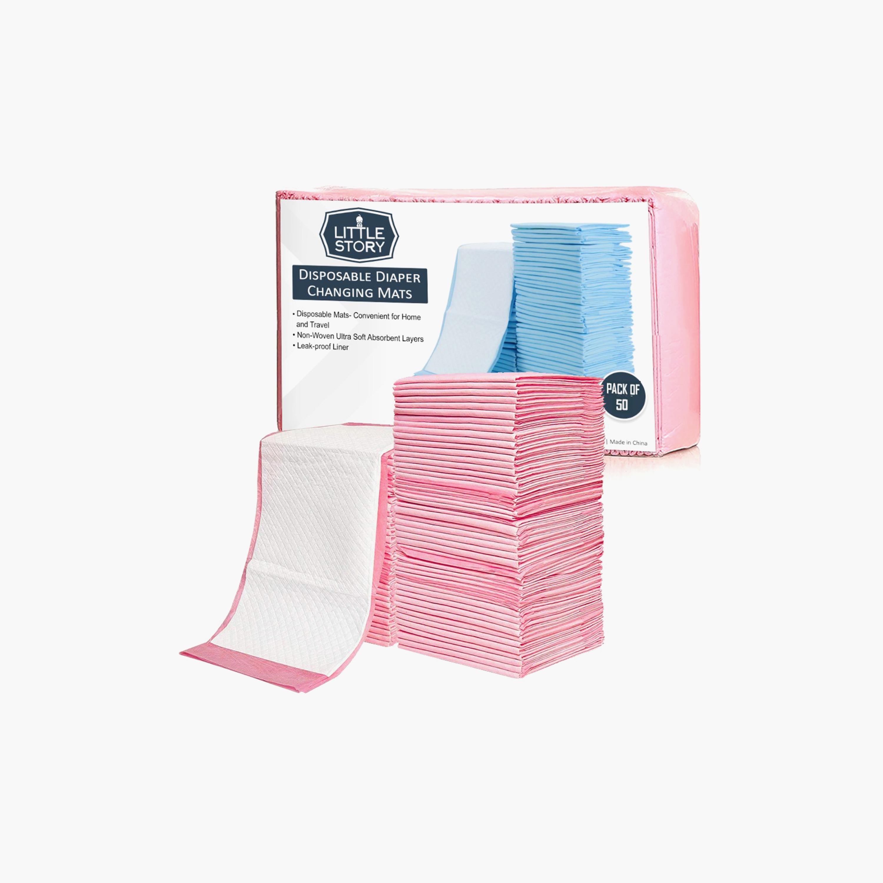 Little Story 50-Piece Disposable Diaper Changing Mats-baby-diapering-changingmats-image-1