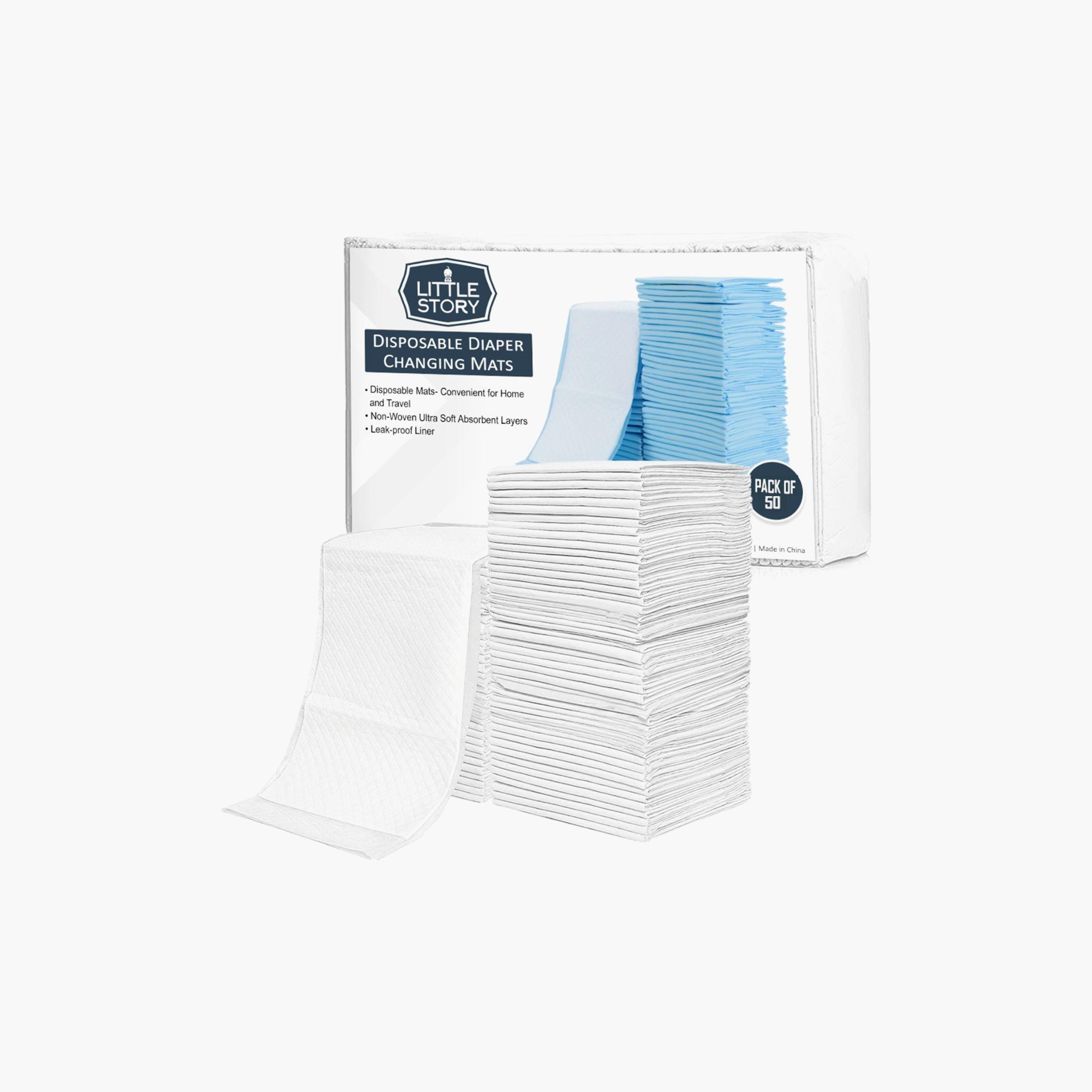 سجادات تغيير الحفاضات للأستخدام مرة واحدة 50 قطعة من ليتل ستوري -baby-diapering-changingmats-image-5