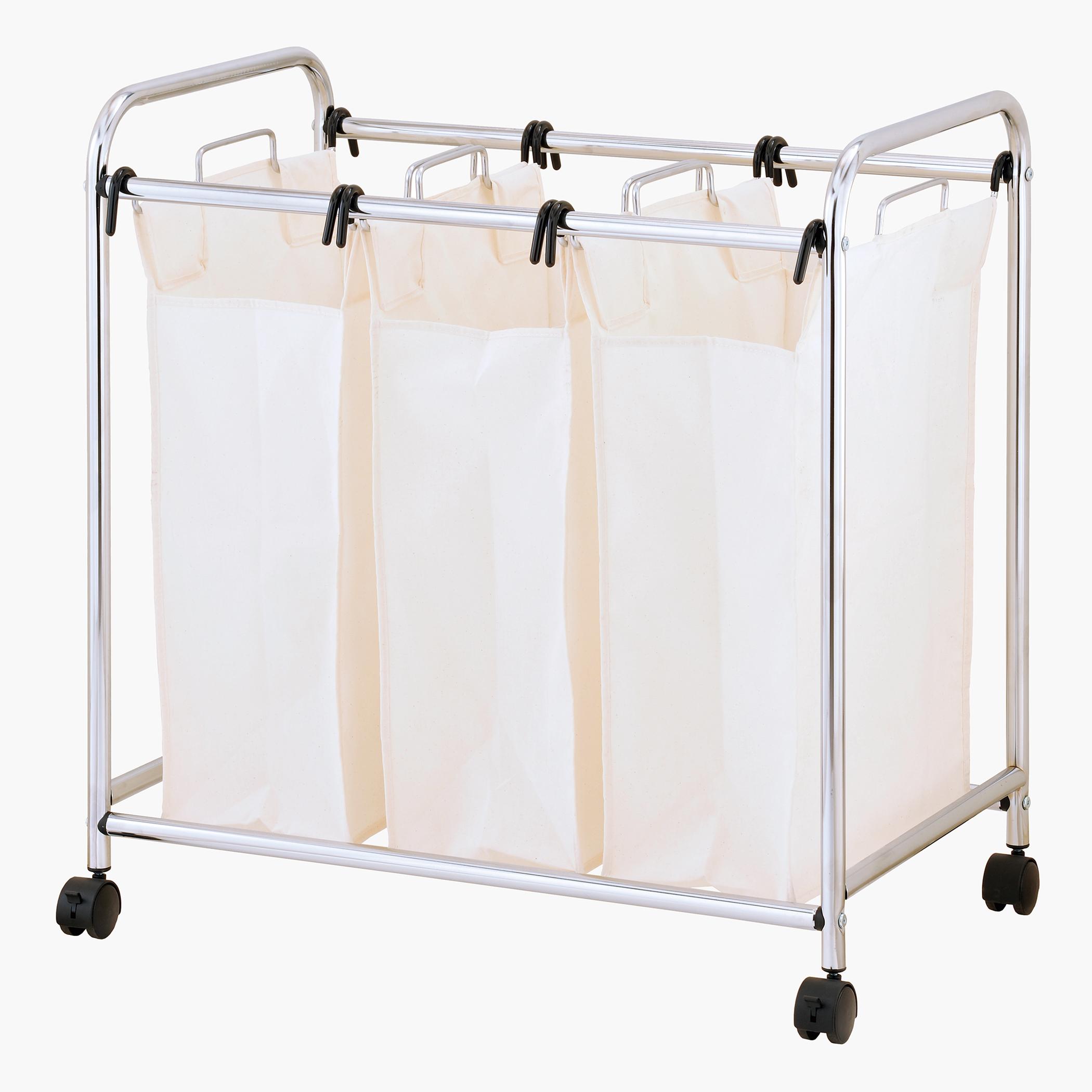 Zenments 3-Section Laundry Sorter Hamper with Wheels and Removable Bags - ZEN-265