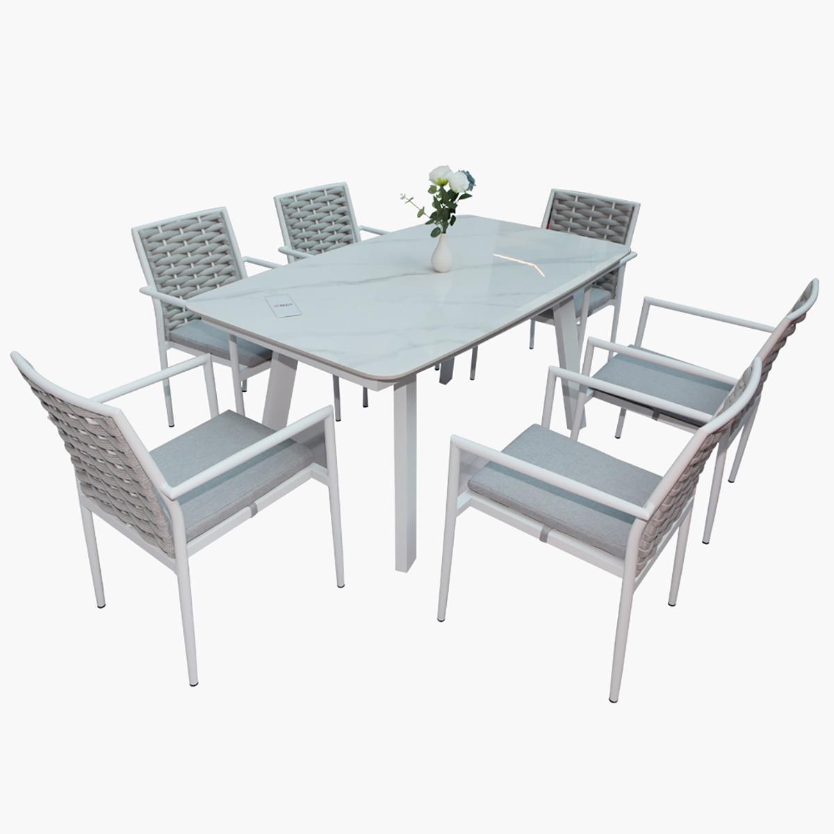 Swin 6-Seater Dining Set with Cushions