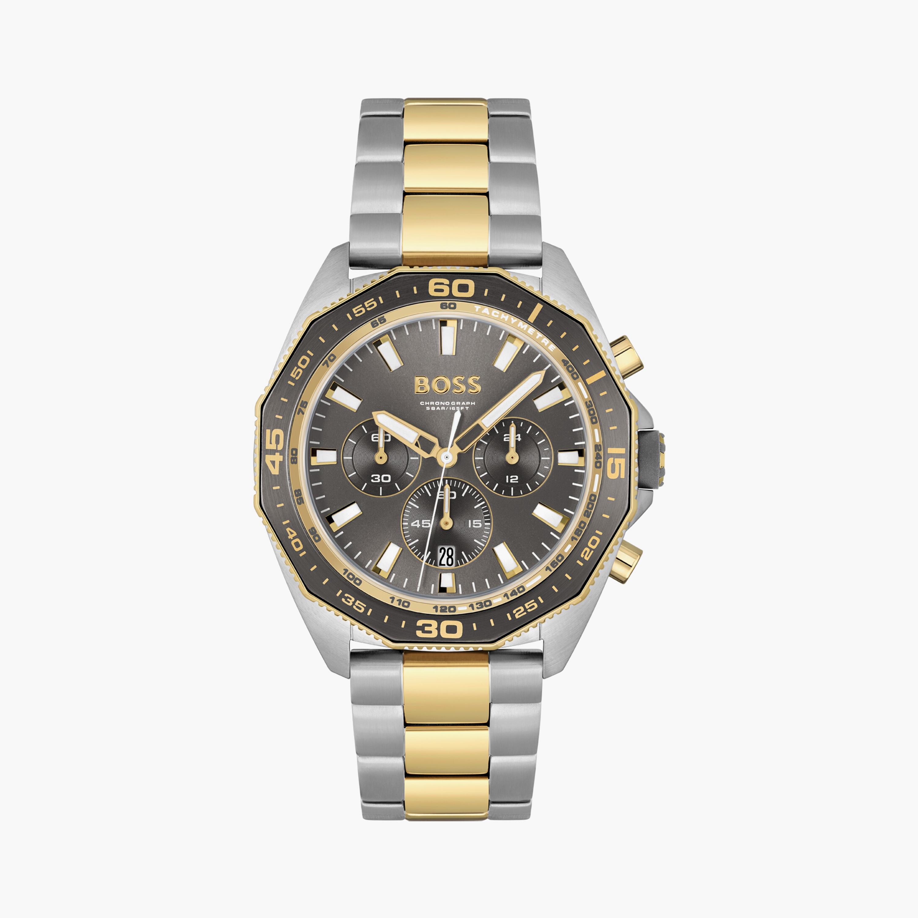 هوغو بوس ساعة يد رجالية تناظرية ستانلس ستيل كرونوغراف 44 مم ملون | 1513974-men-watchesandjewellery-watches-image-1