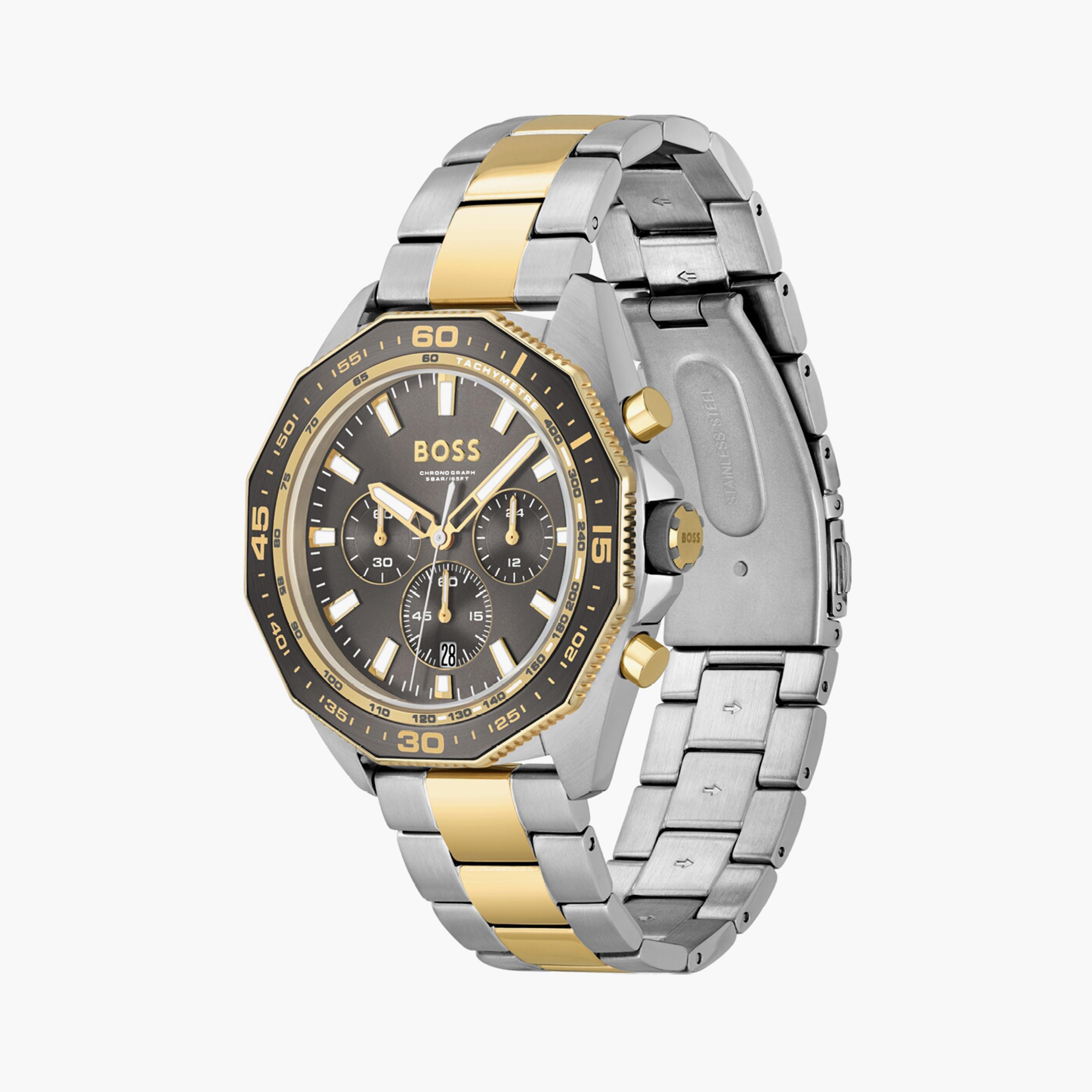 هوغو بوس ساعة يد رجالية تناظرية ستانلس ستيل كرونوغراف 44 مم ملون | 1513974-men-watchesandjewellery-watches-image-2