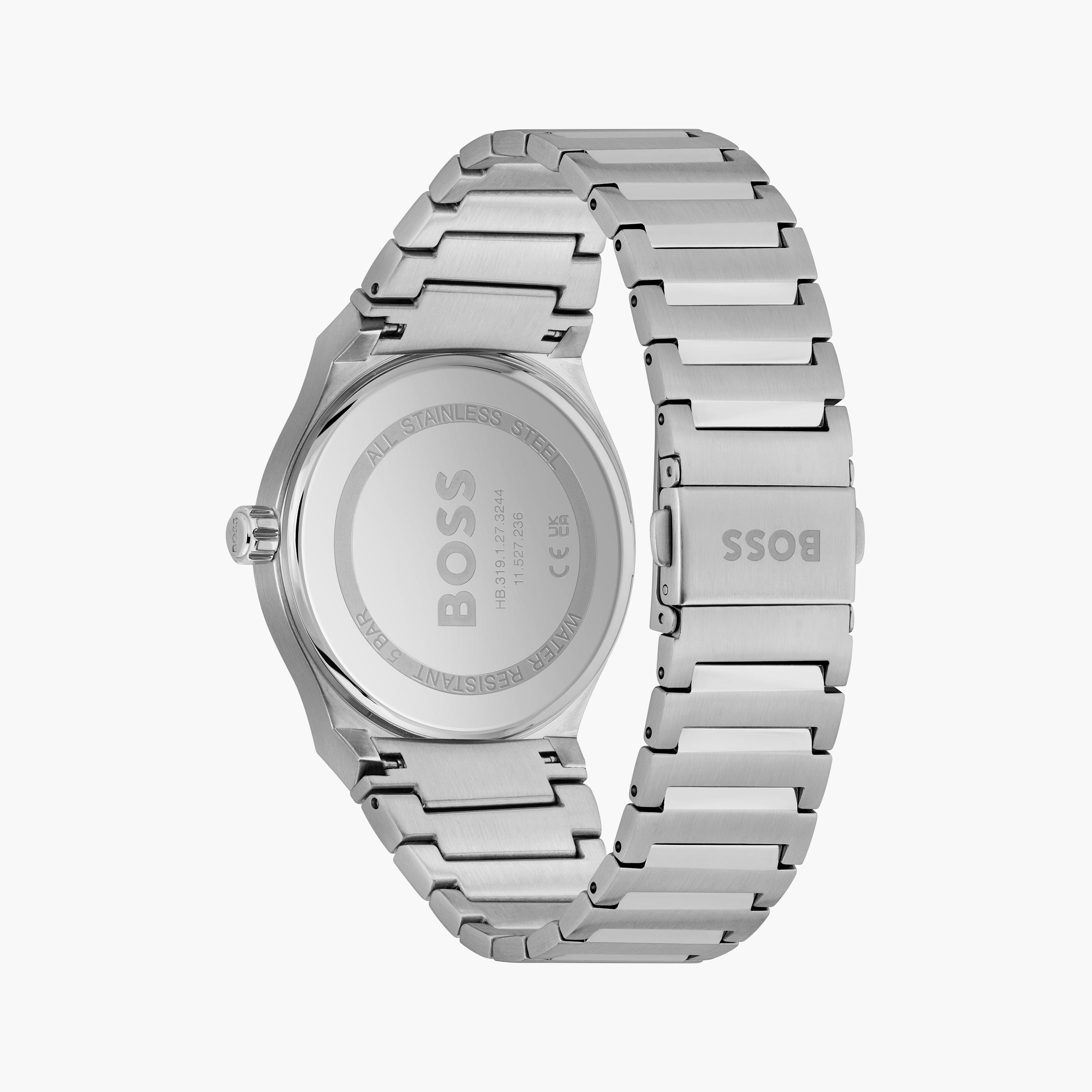 هوغو بوس ساعة يد رجالية تناظرية ستانلس ستيل 41 مم فضي | 1514079-men-watchesandjewellery-watches-image-3