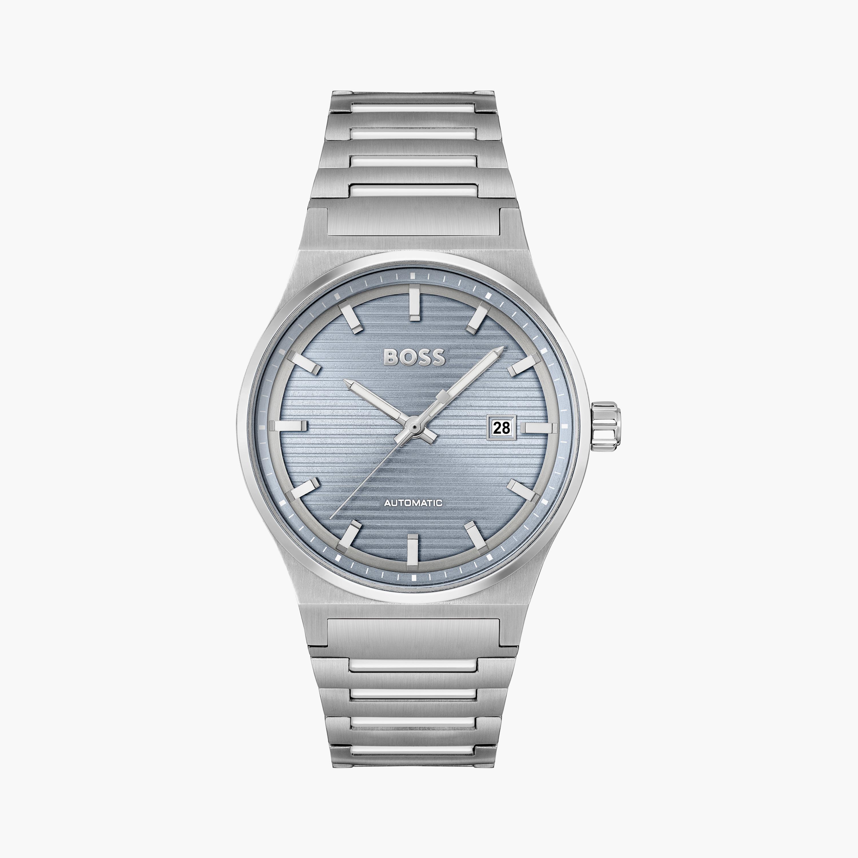 هوغو بوس ساعة يد رجالية أوتوماتيكية ستانلس ستيل 41 مم فضي | 1514118-men-watchesandjewellery-watches-image-1