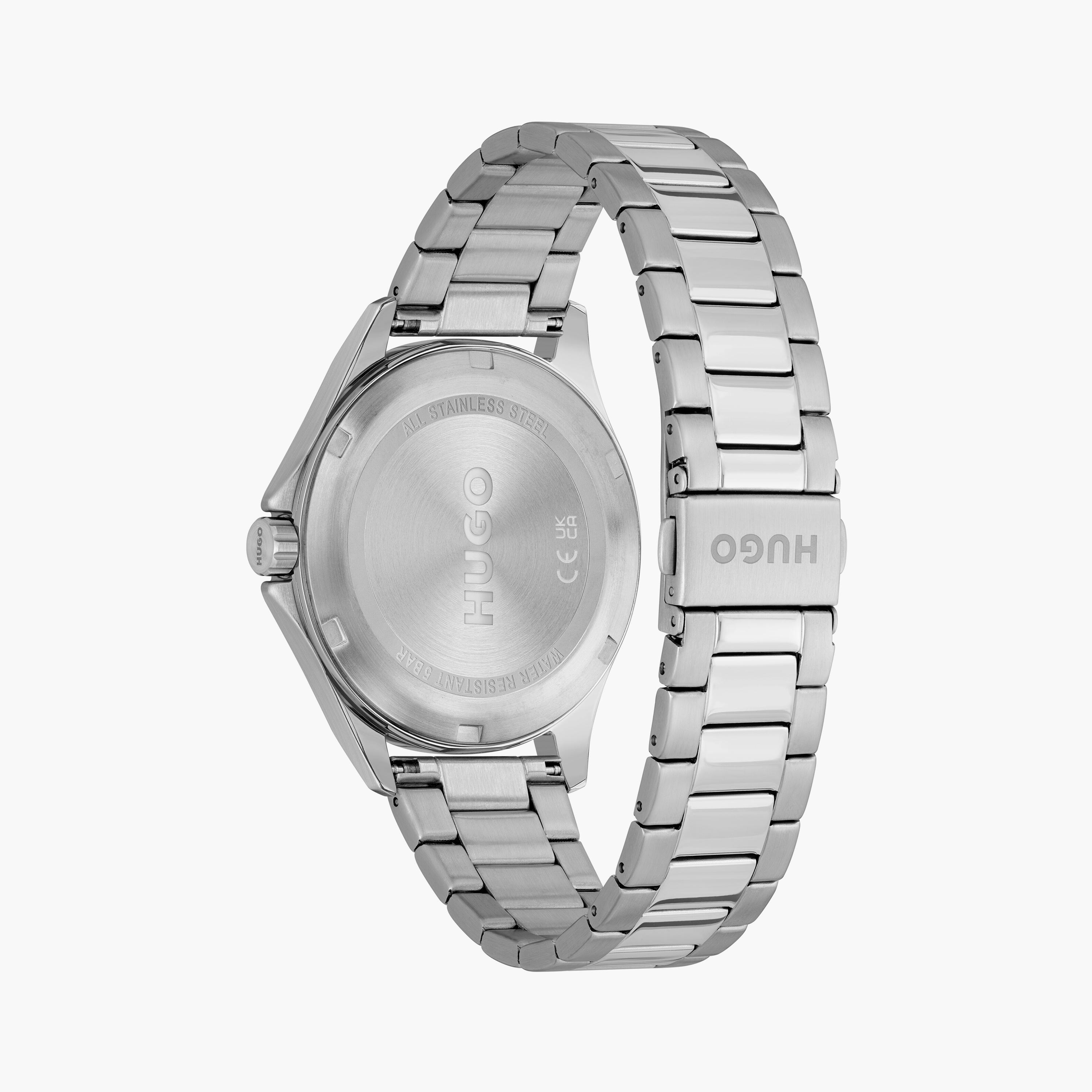 هوغو بوس ساعة يد رجالية تناظرية ستانلس ستيل 42 مم فضي | 1530323-men-watchesandjewellery-watches-image-3