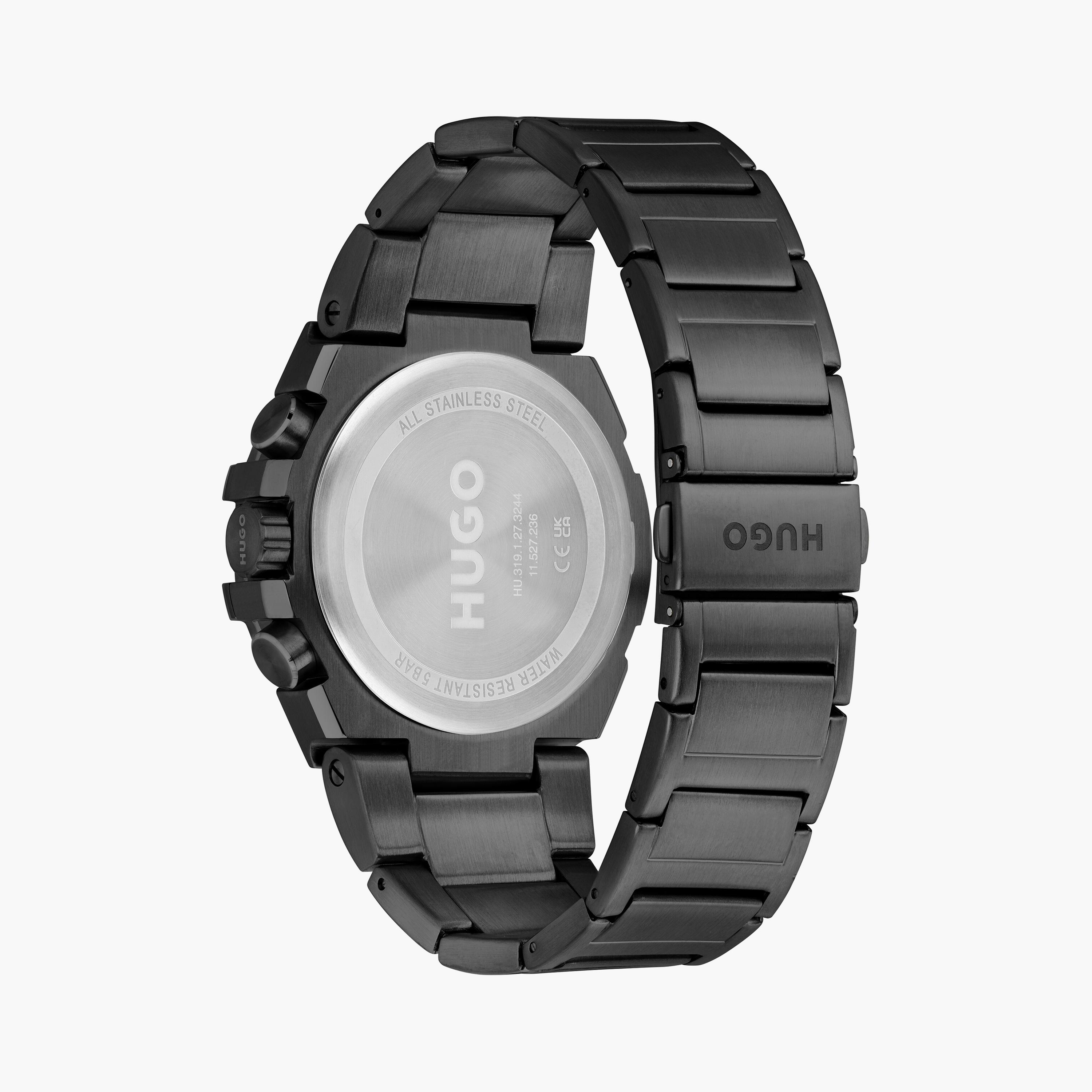 هوغو بوس ساعة يد رجالية تناظرية ستانلس ستيل كرونوغراف 46 مم أسود | 1530339-men-watchesandjewellery-watches-image-3