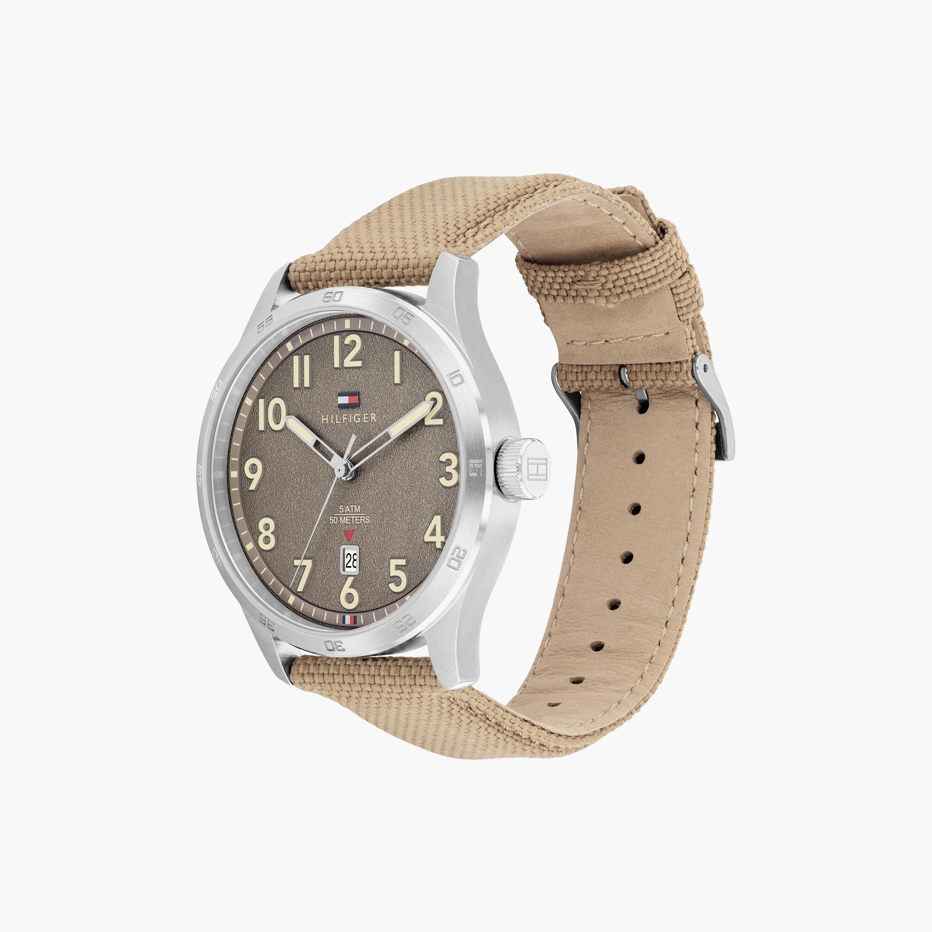 تومي هيلفيغر ساعة يد رجالية تناظرية نايلون 43 مم كاكي | 1710561-men-watchesandjewellery-watches-image-2