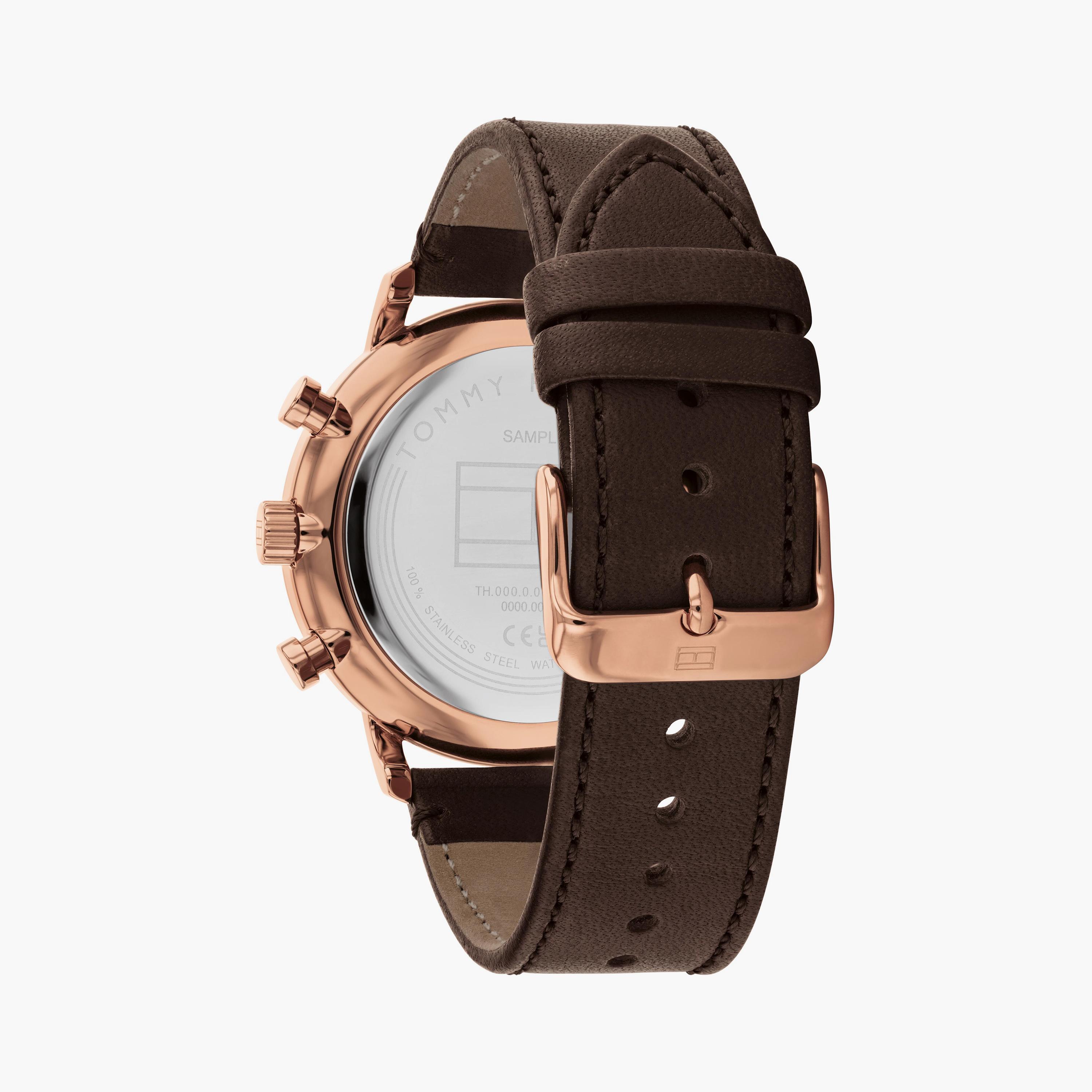 تومي هيلفيغر ساعة يد رجالية كرونوغراف جلد 44 مم بني | 1710566-men-watchesandjewellery-watches-image-3
