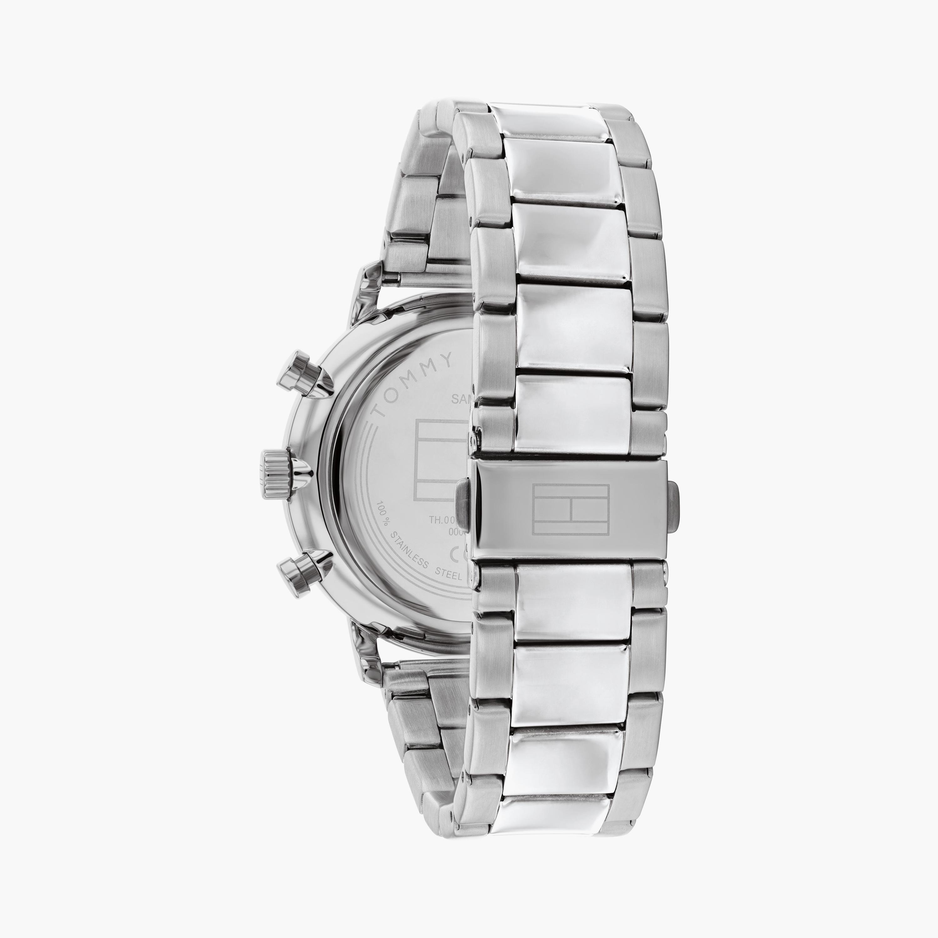 تومي هيلفيغر ساعة يد رجالية كرونوغراف ستانلس ستيل 44 مم فضي | 1710569-men-watchesandjewellery-watches-image-3