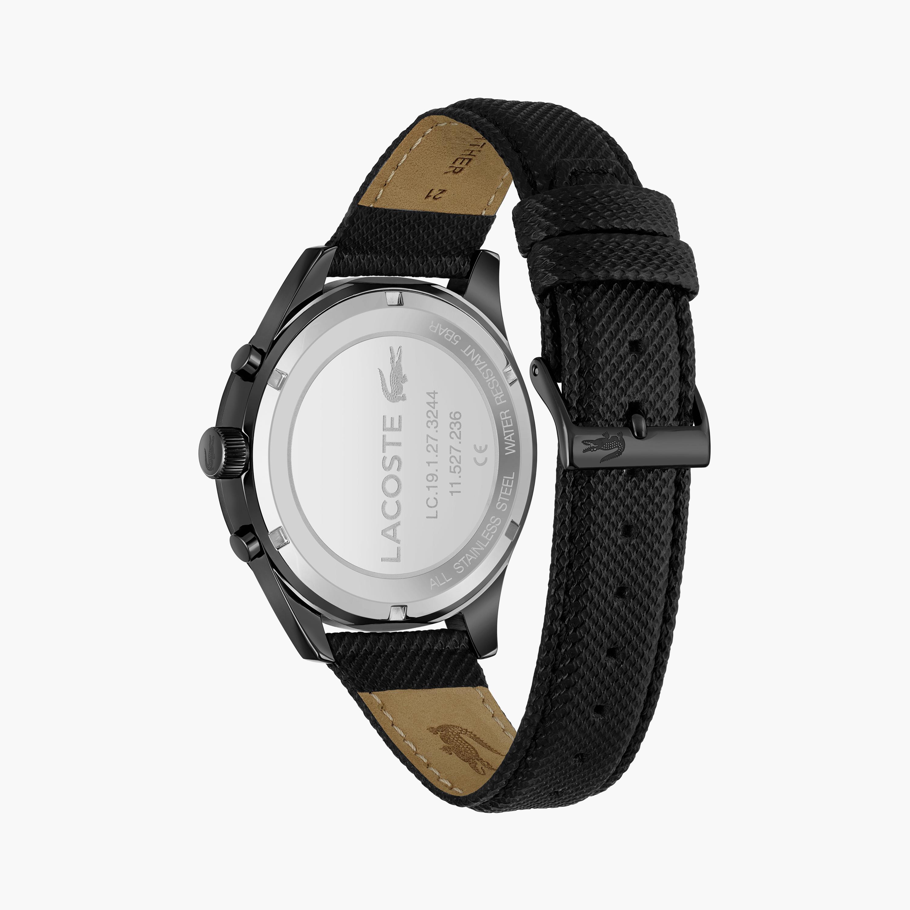Lacoste Men's 44 MM Black Chronograph Leather Watch | 2011296-men-watchesandjewellery-watches-image-3