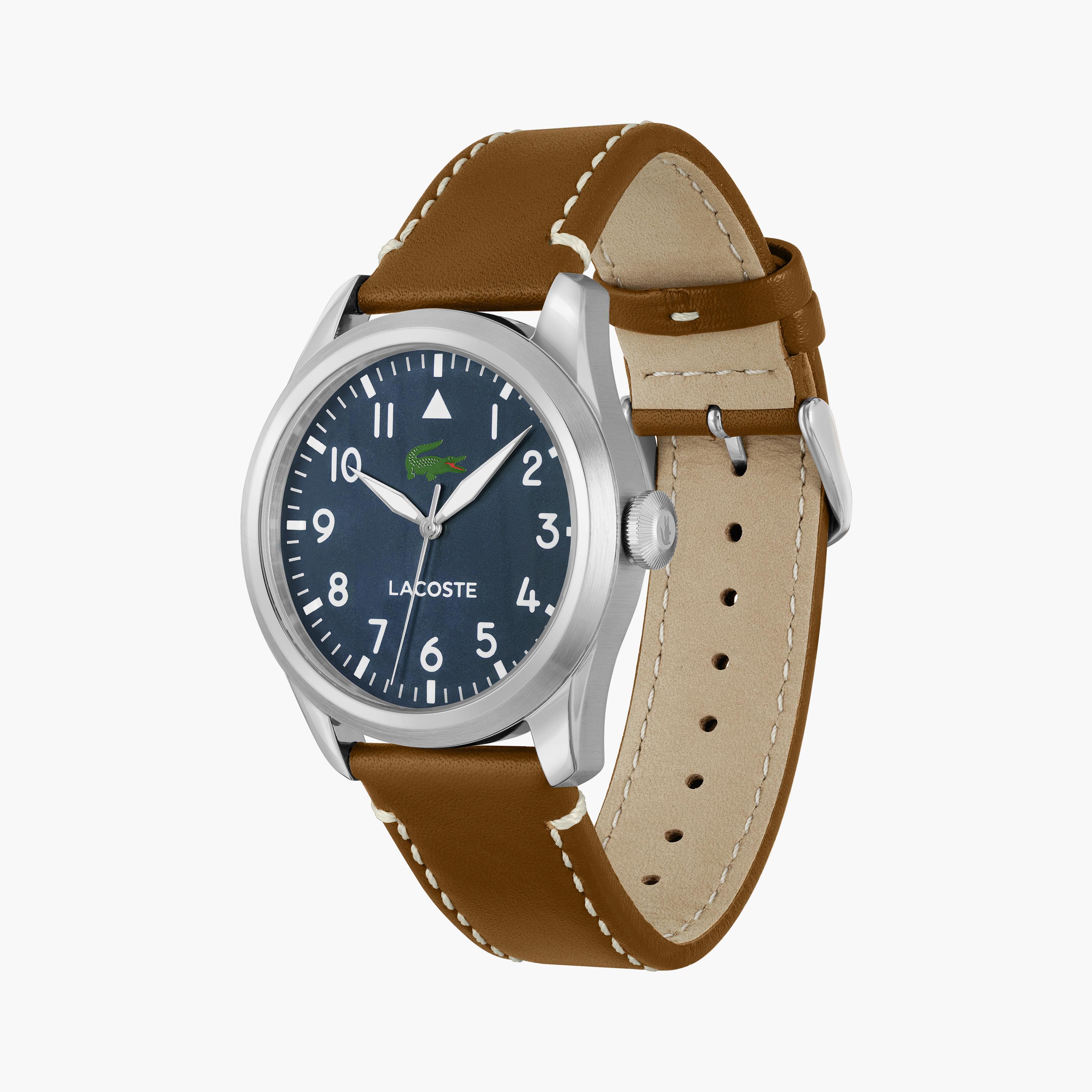 لاكوست ساعة يد رجالية تناظرية جلد 42 مم بني | 2011301-men-watchesandjewellery-watches-image-2