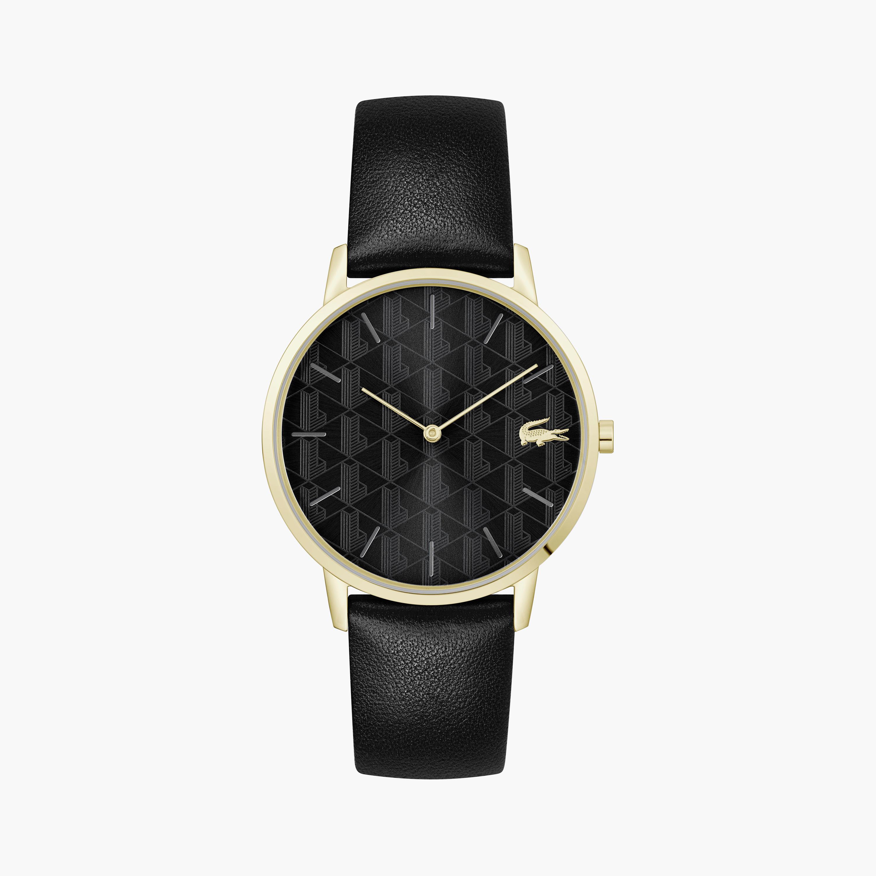 Lacoste Men's 41 MM Black Analog Leather Watch | 2011306-men-watchesandjewellery-watches-image-1