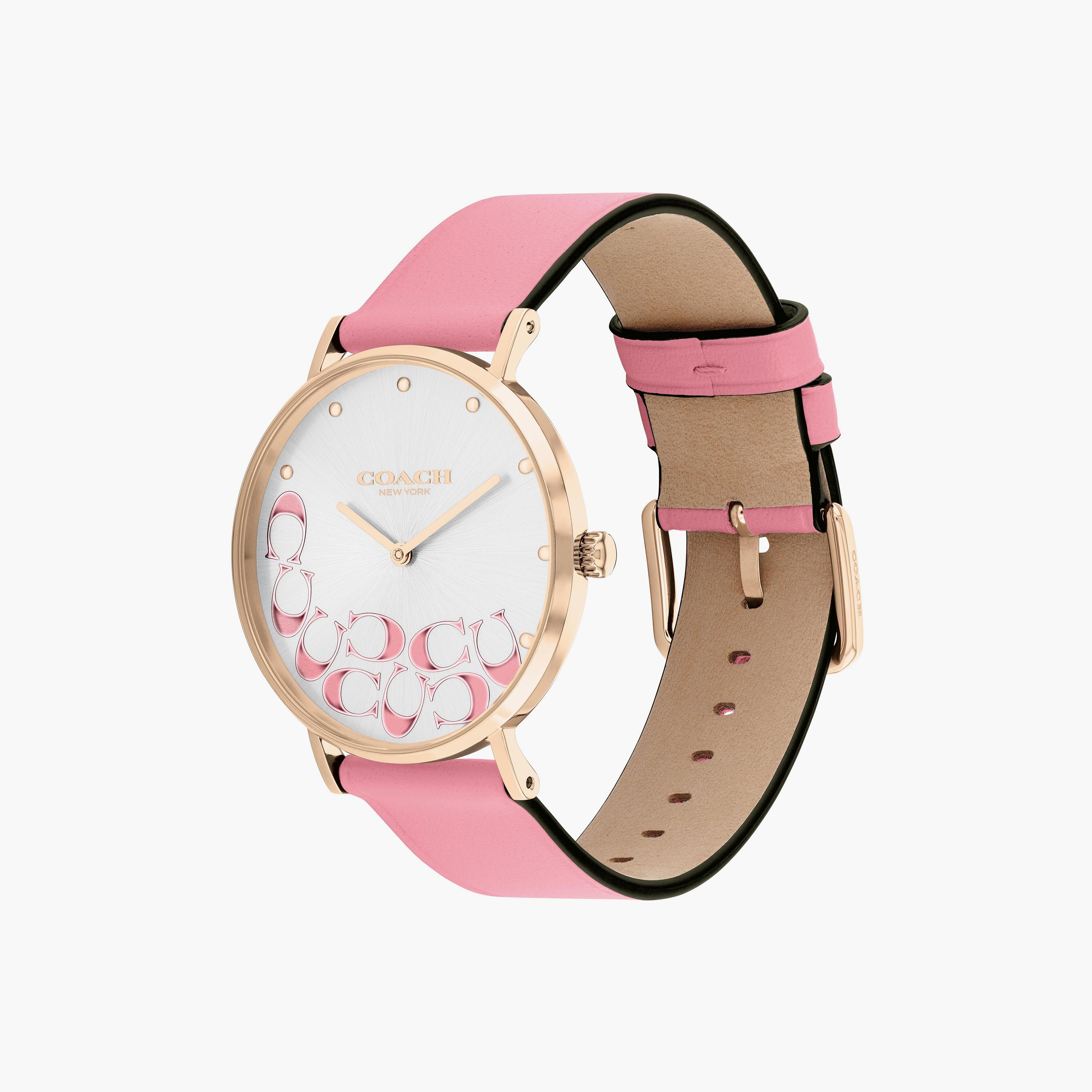 كوتش ساعة يد نسائية تناظرية جلد زهري | 14504135-women-watchesandjewellery-watches-image-2