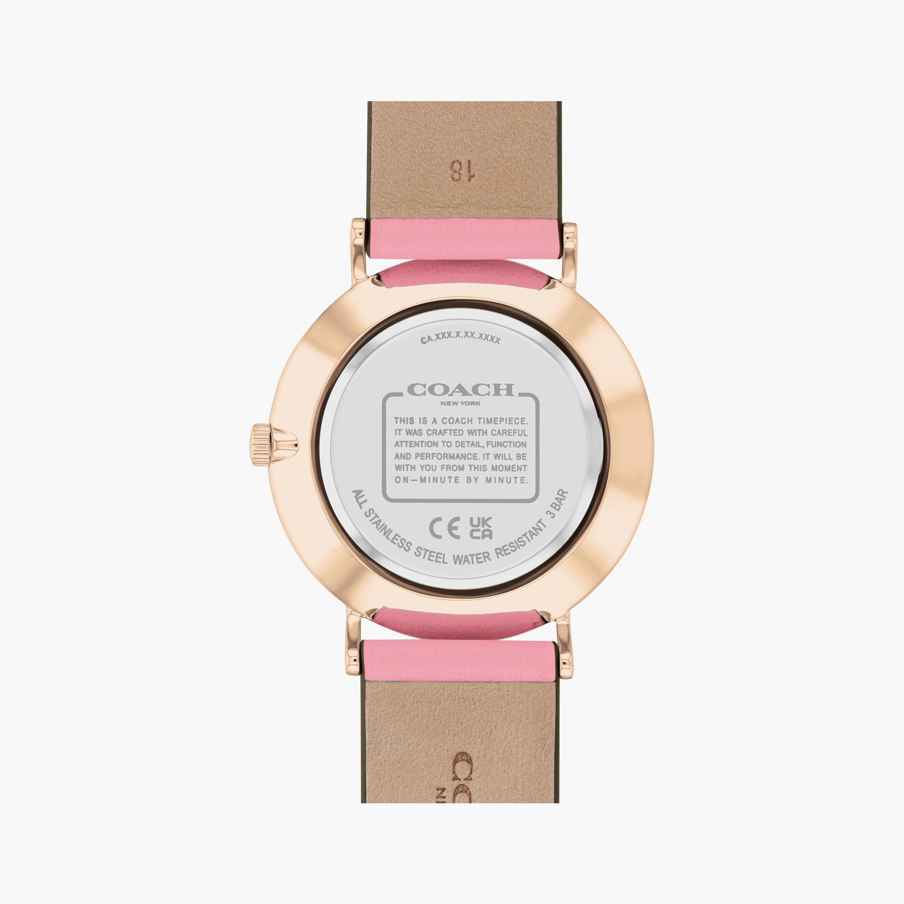 كوتش ساعة يد نسائية تناظرية جلد زهري | 14504135-women-watchesandjewellery-watches-image-3