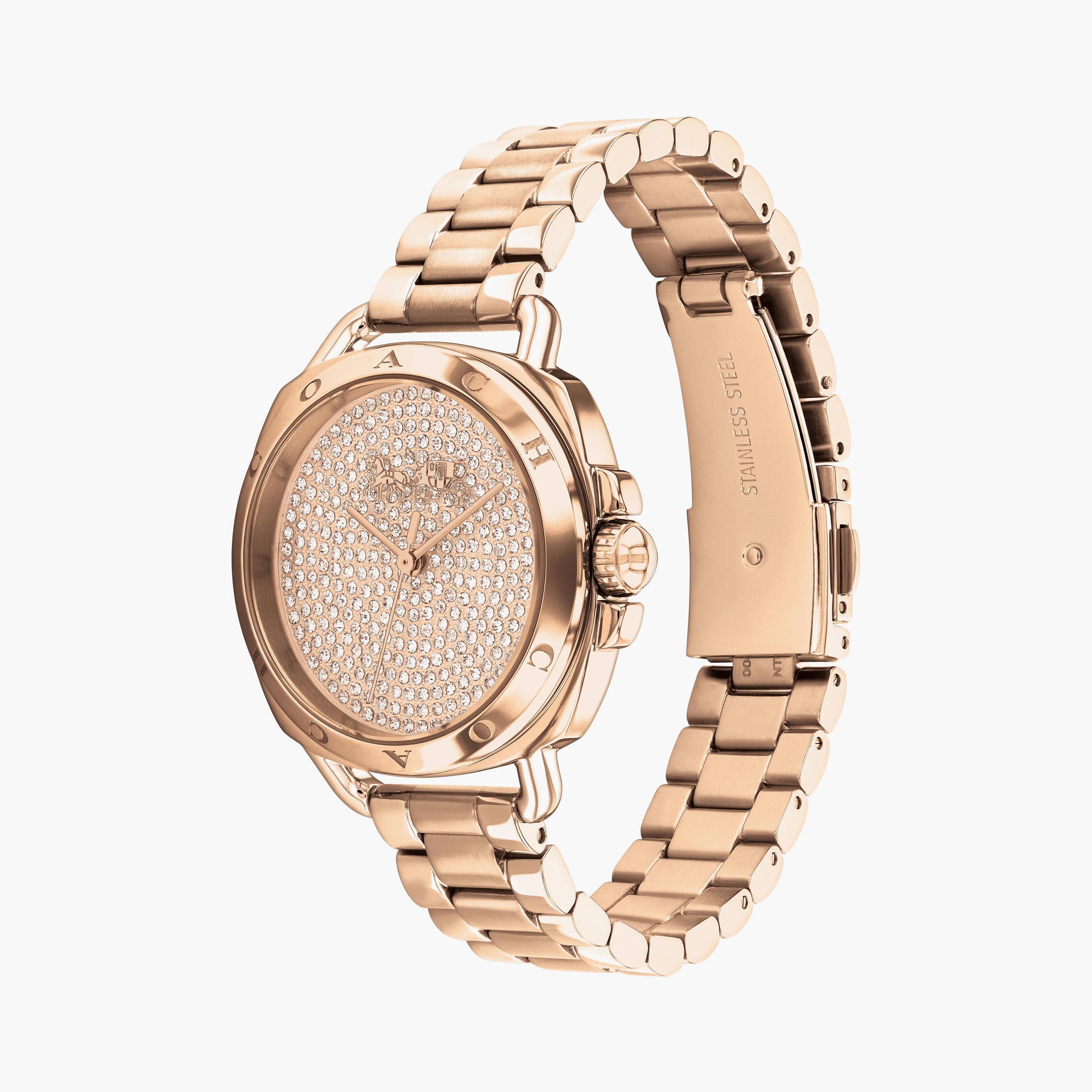 كوتش ساعة يد نسائية تناظرية ستانلس ستيل روز جولد | 14504168-women-watchesandjewellery-watches-image-2