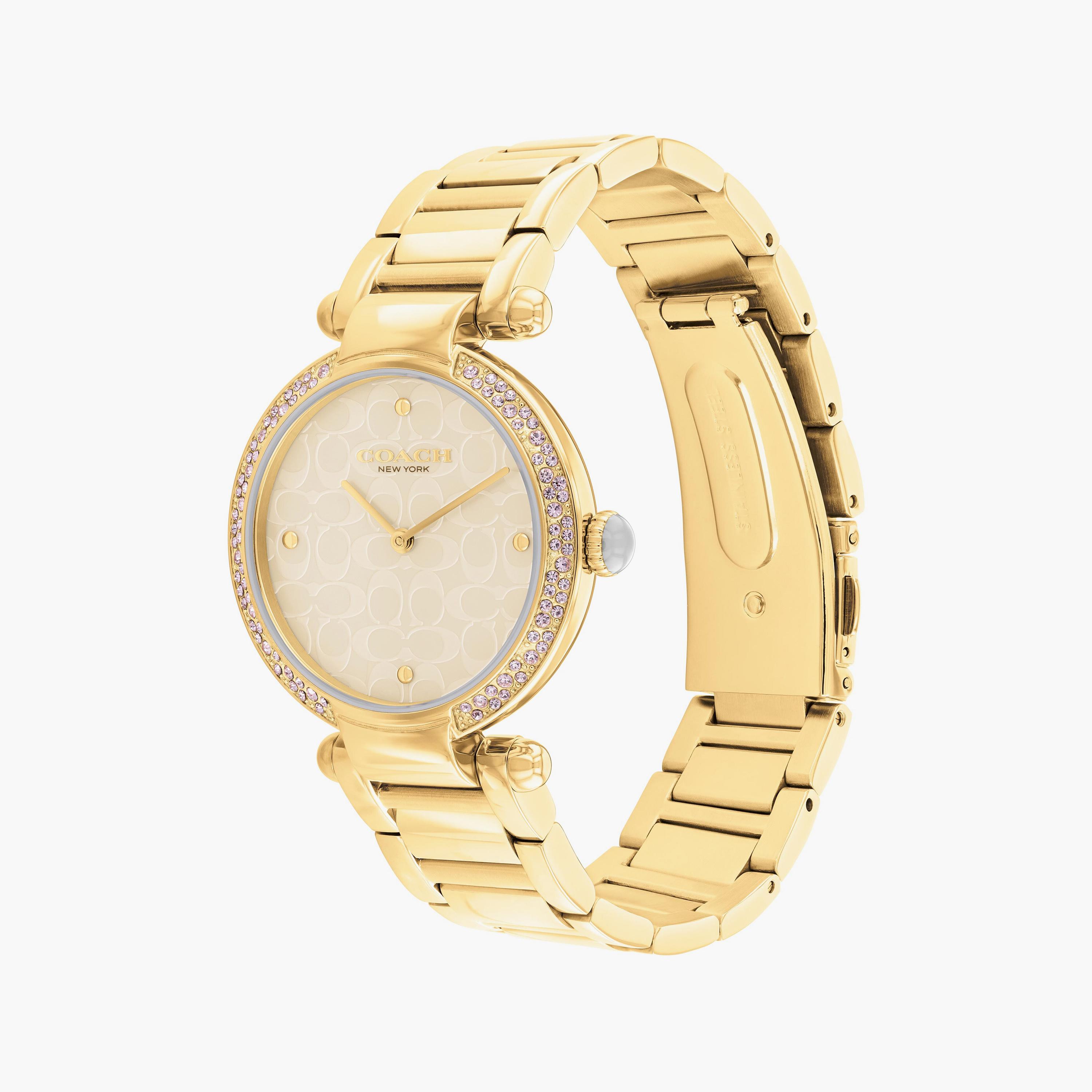 كوتش ساعة يد نسائية تناظرية ستانلس ستيل ذهبي | 14504183-women-watchesandjewellery-watches-image-2