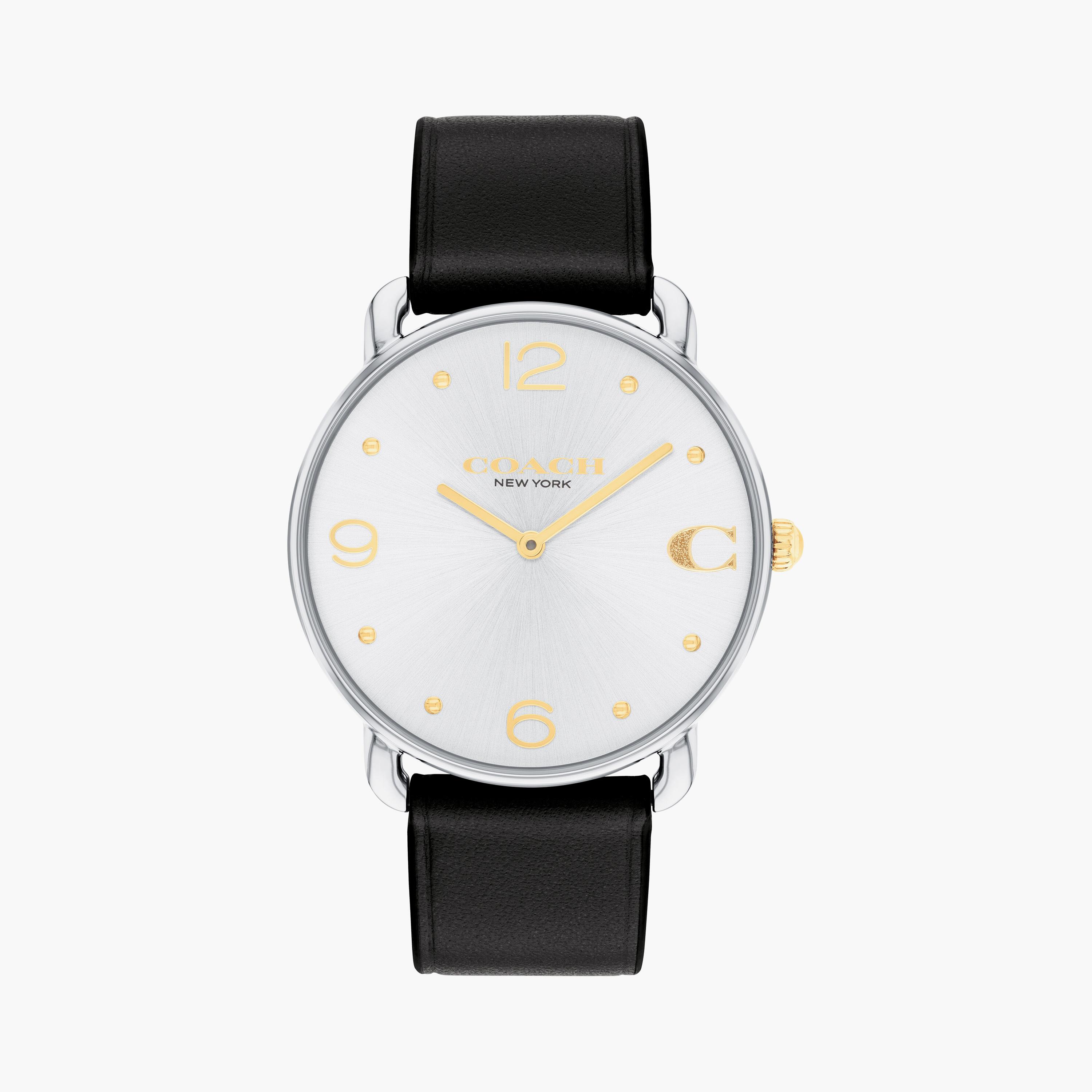 كوتش ساعة يد نسائية تناظرية جلد أسود | 14504198-women-watchesandjewellery-watches-image-1