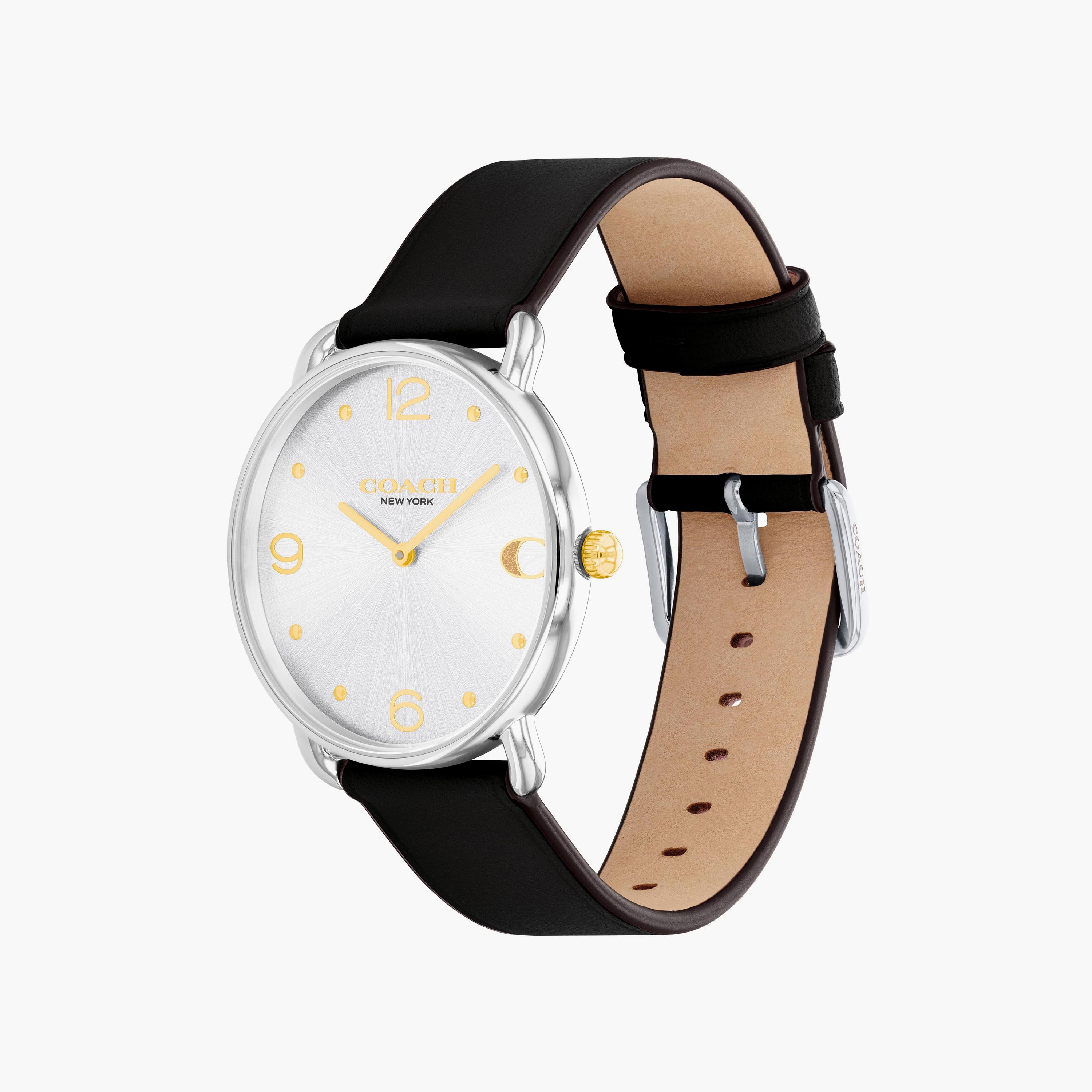 كوتش ساعة يد نسائية تناظرية جلد أسود | 14504198-women-watchesandjewellery-watches-image-2