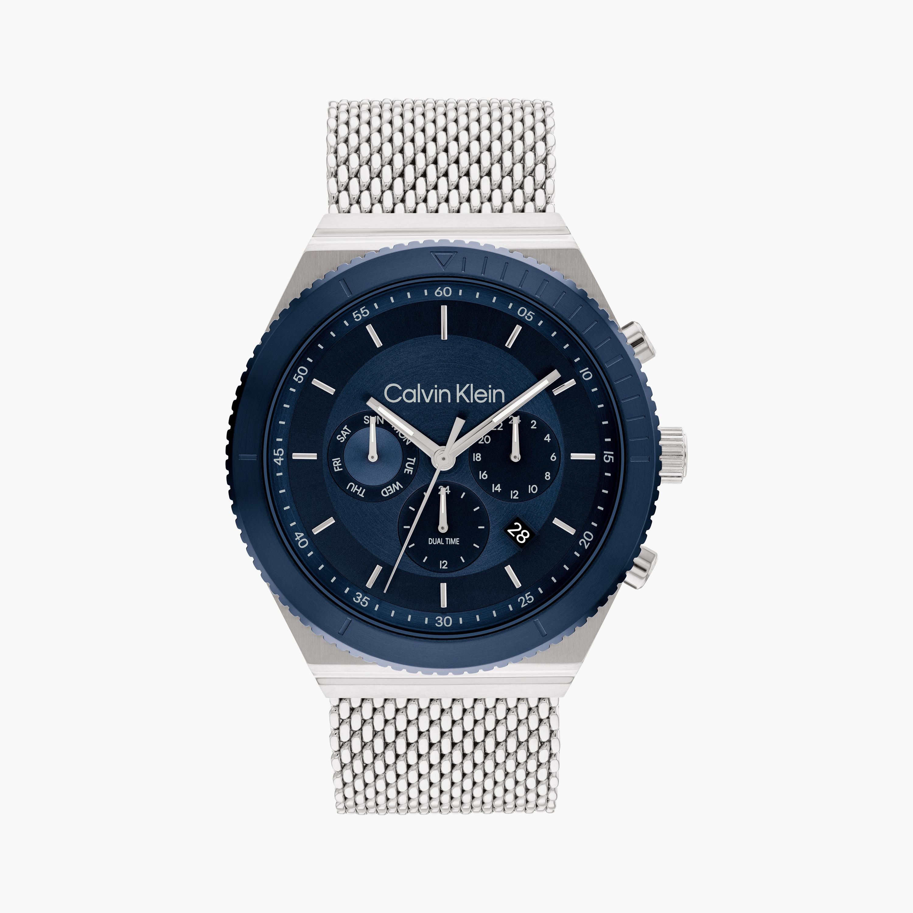كالفن كلاين ساعة يد رجالية كرونوغراف ستانلس ستيل فضي | 25200305-men-watchesandjewellery-watches-image-1