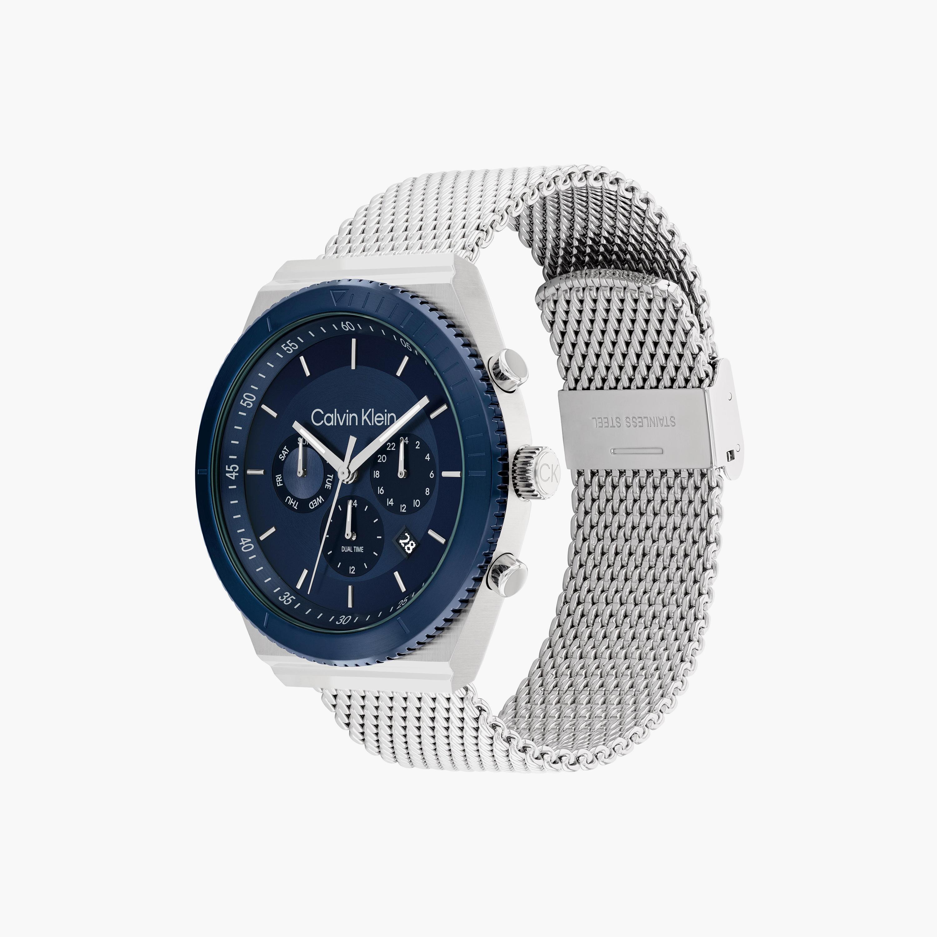 كالفن كلاين ساعة يد رجالية كرونوغراف ستانلس ستيل فضي | 25200305-men-watchesandjewellery-watches-image-2